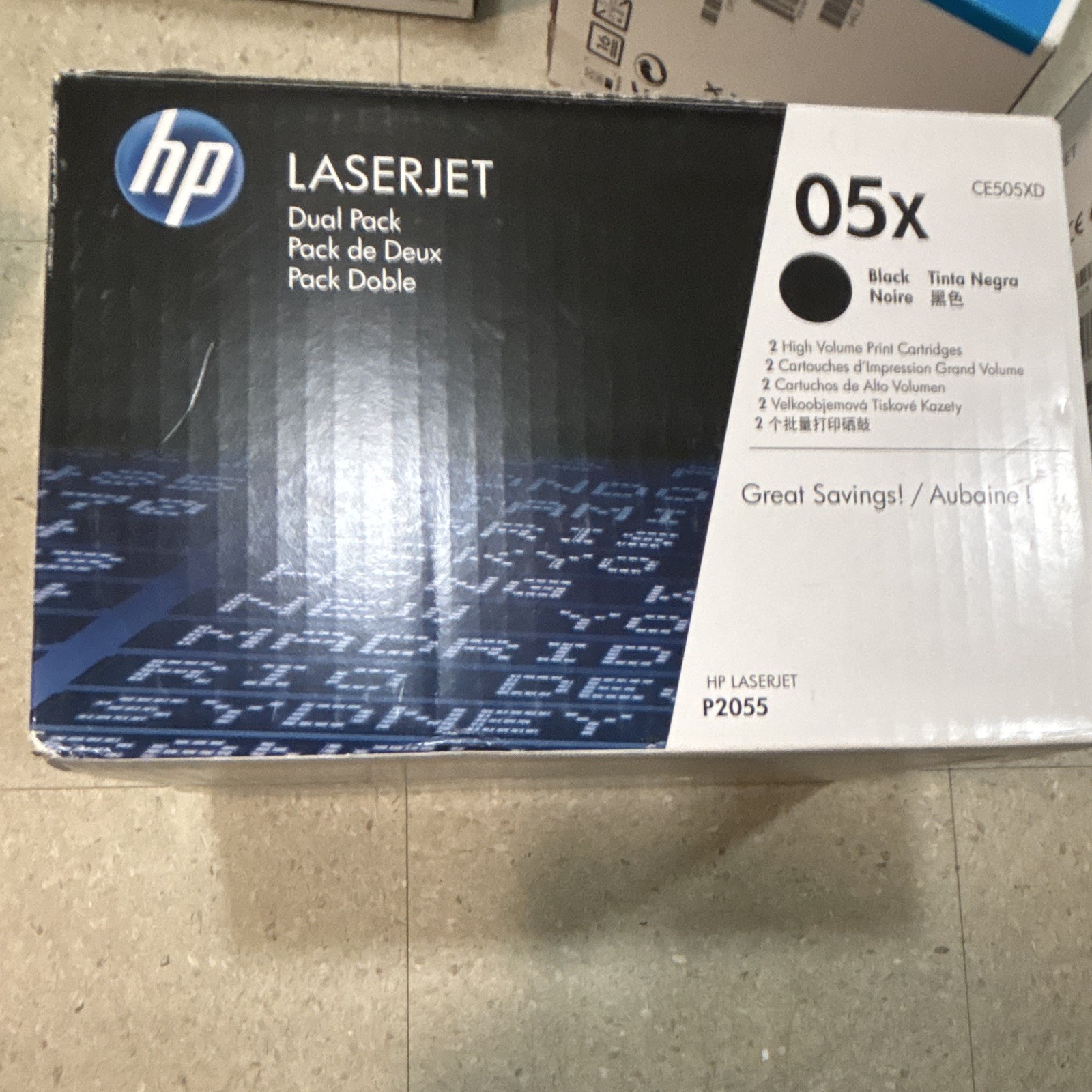 HP CE505XD 05X LaserJet Black Laser Toner Cartridge Dual Pack for P2055