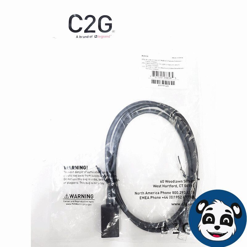Lot of 4 - C2G 28658. 3ft USB-C Extension Cable Gen-2 M-F 10gbps / Thunderbolt 3