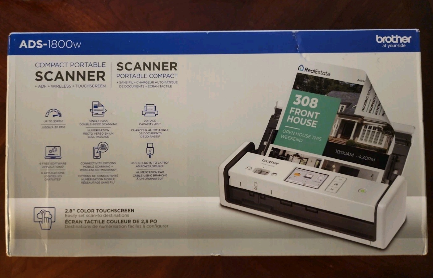 Genuine Brother ADS-1800W Wireless Compact Portable Scanner