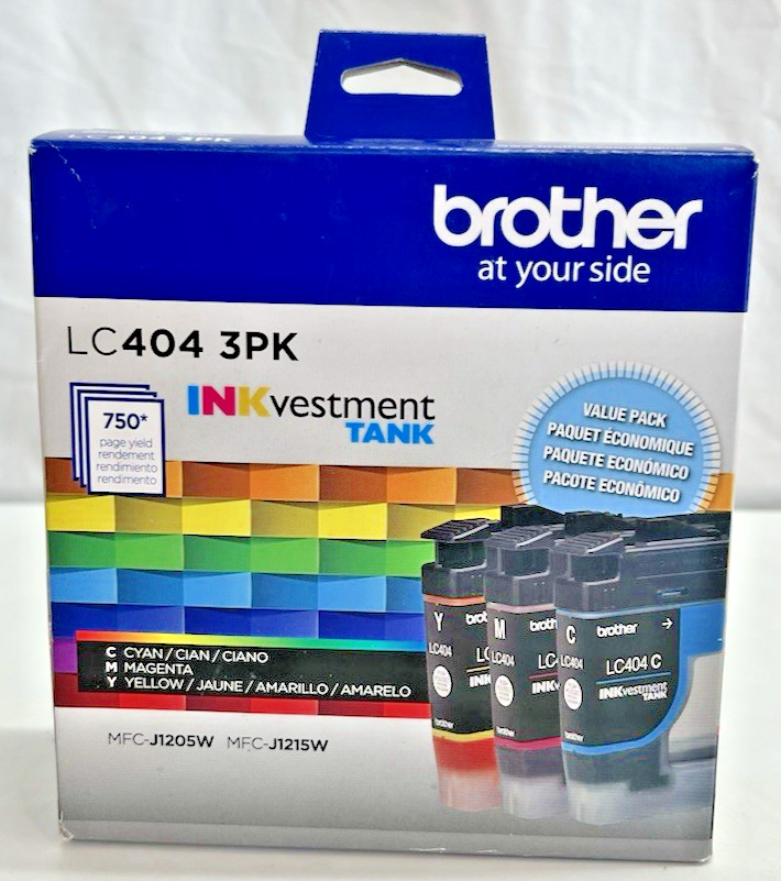 Brand New Brother LC404 3PK Ink Tanks Value Pack Cyan Magenta Yellow EXP. 2026