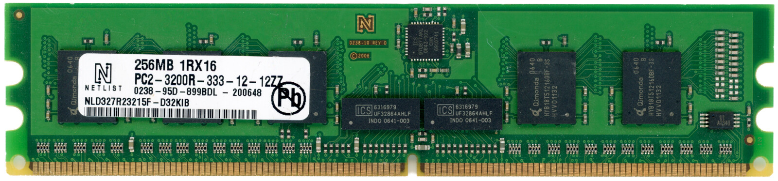 SERVER RAM MEMORY NETLIST NLD327R23215F-D32KIB 2GB DDR2 REG ECC 400MHz