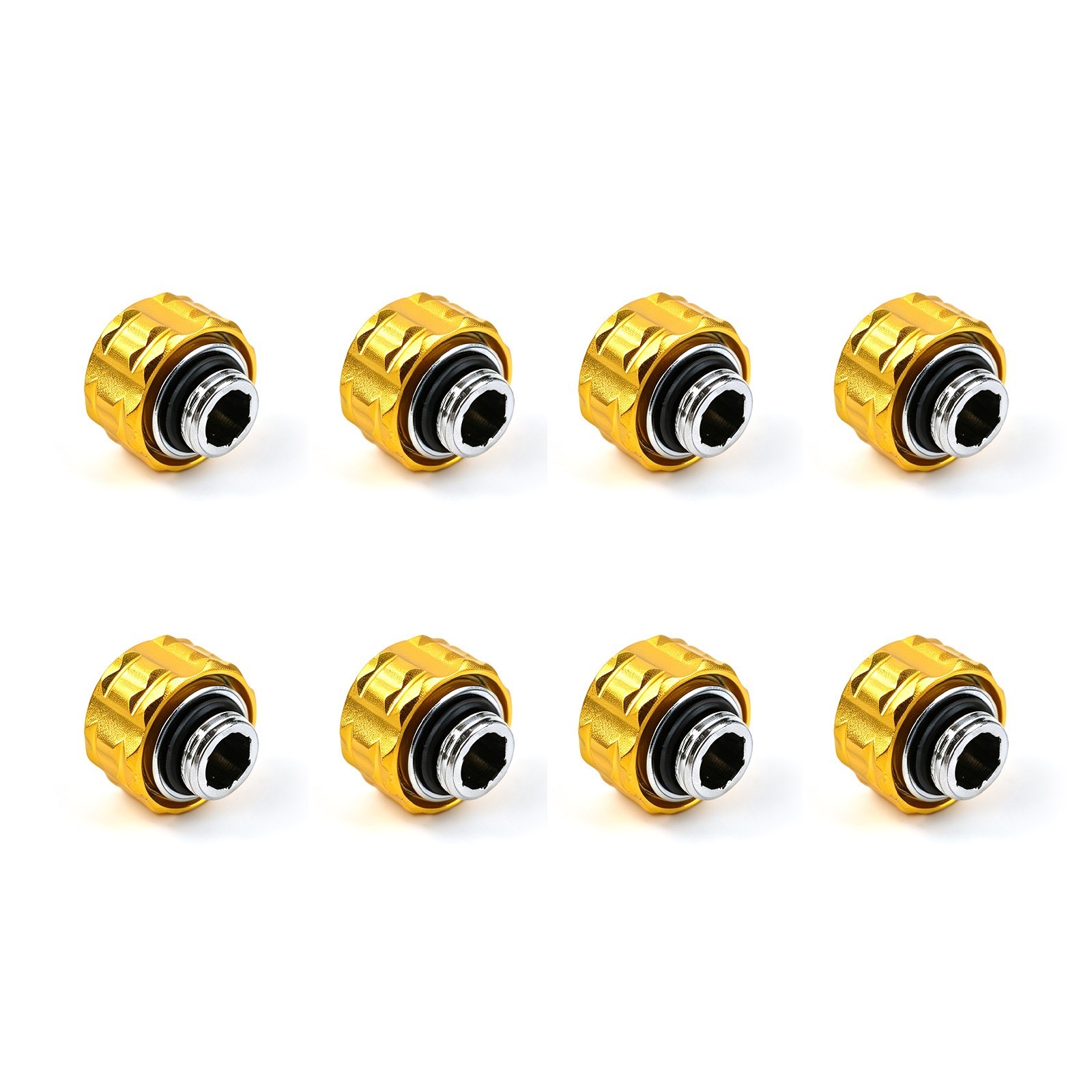 8PCS G1/4 Male 14mm Hard Tube Compression Fitting Gold PC Water Cooling