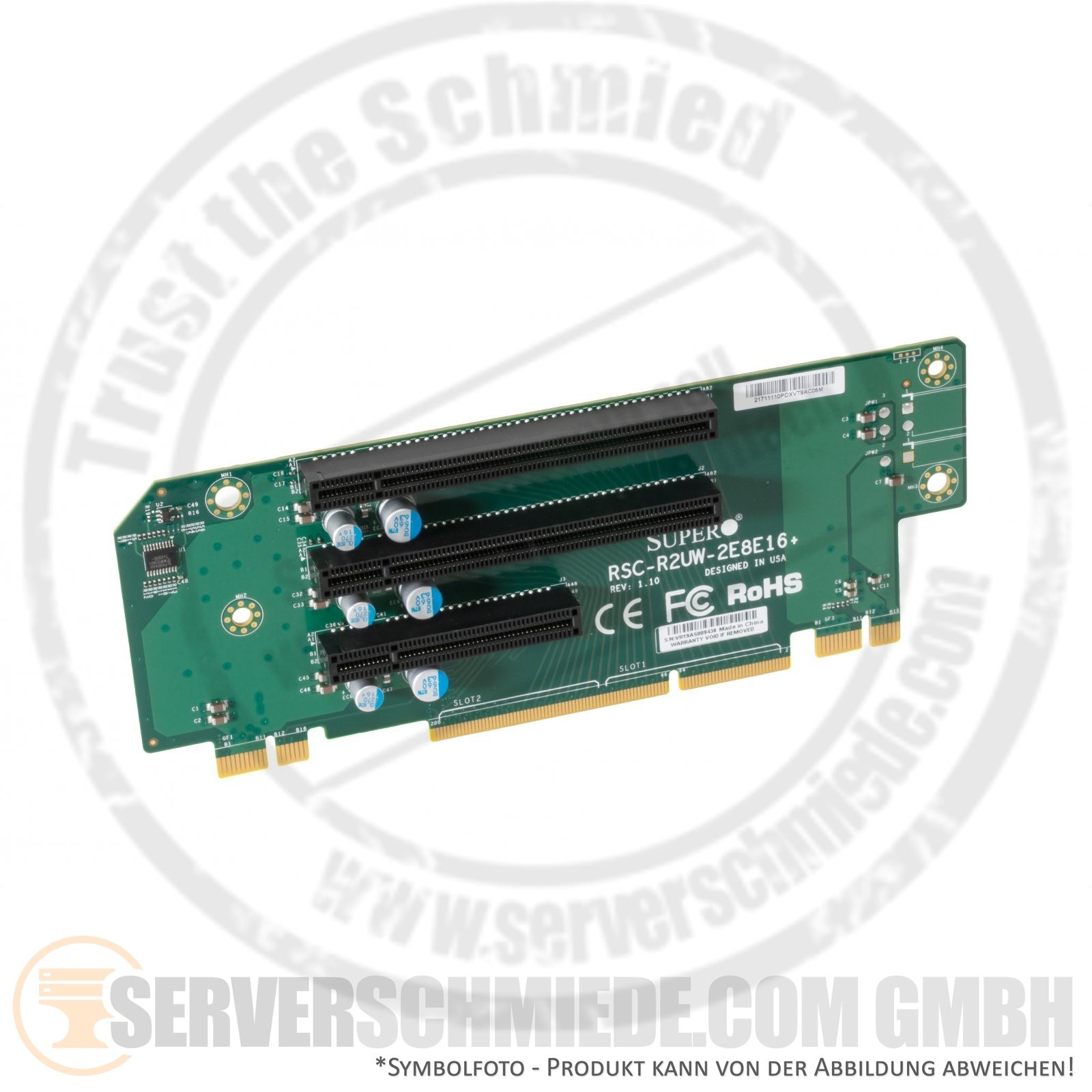 Supermicro Riser RSC-R2UW-2E8E16+ 1x PCIe x16 - 1x PCIe x16 - 1x PCIe x8
