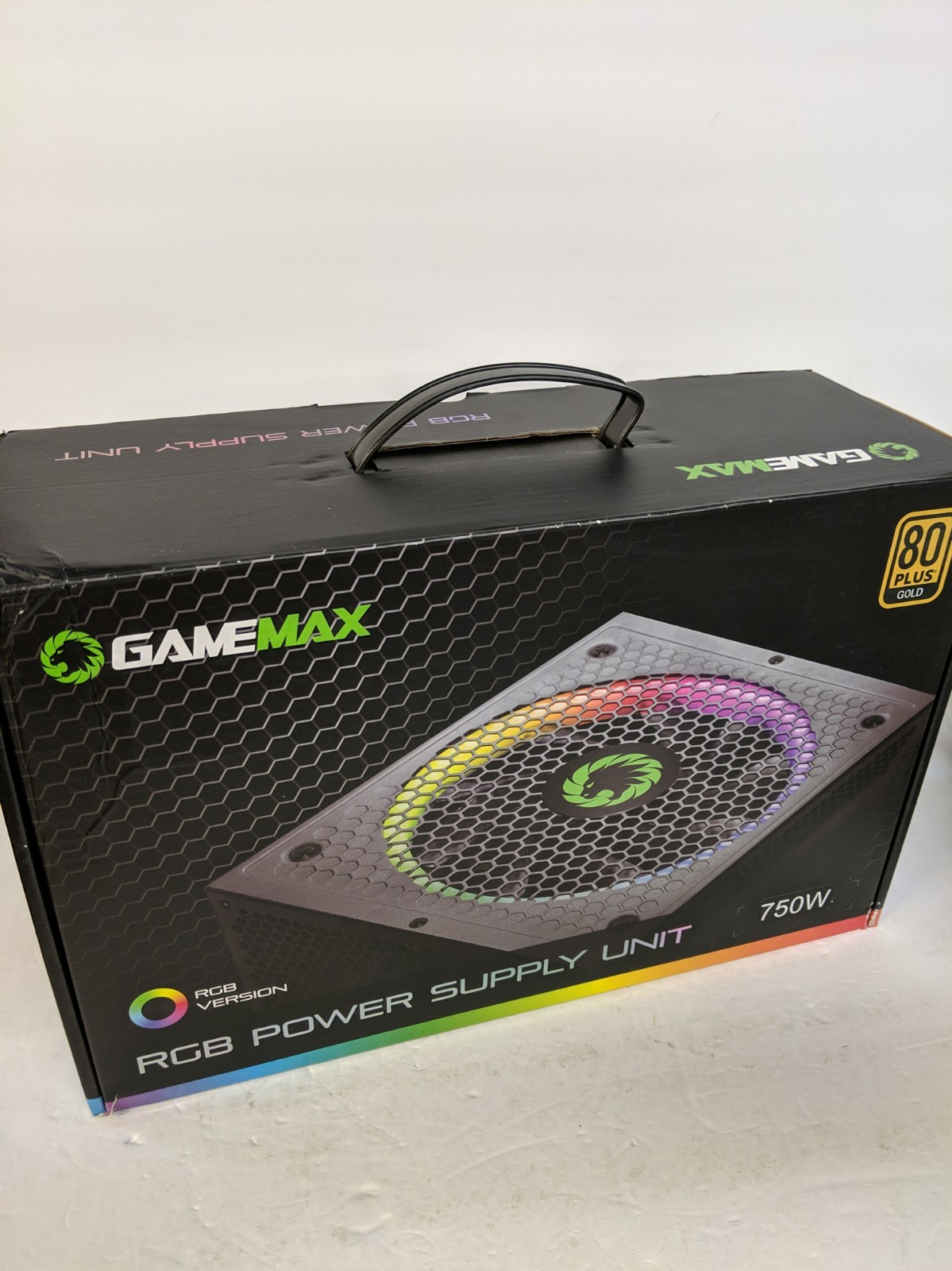 OPEN BOX GameMax RGB 750W 80 Plus Gold RGB-750 Lighting Power Supply Unit