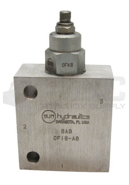 SUN HYDRAULICS BAB MANIFOLD W/ DPCALBN CARTRIDGE VALVE