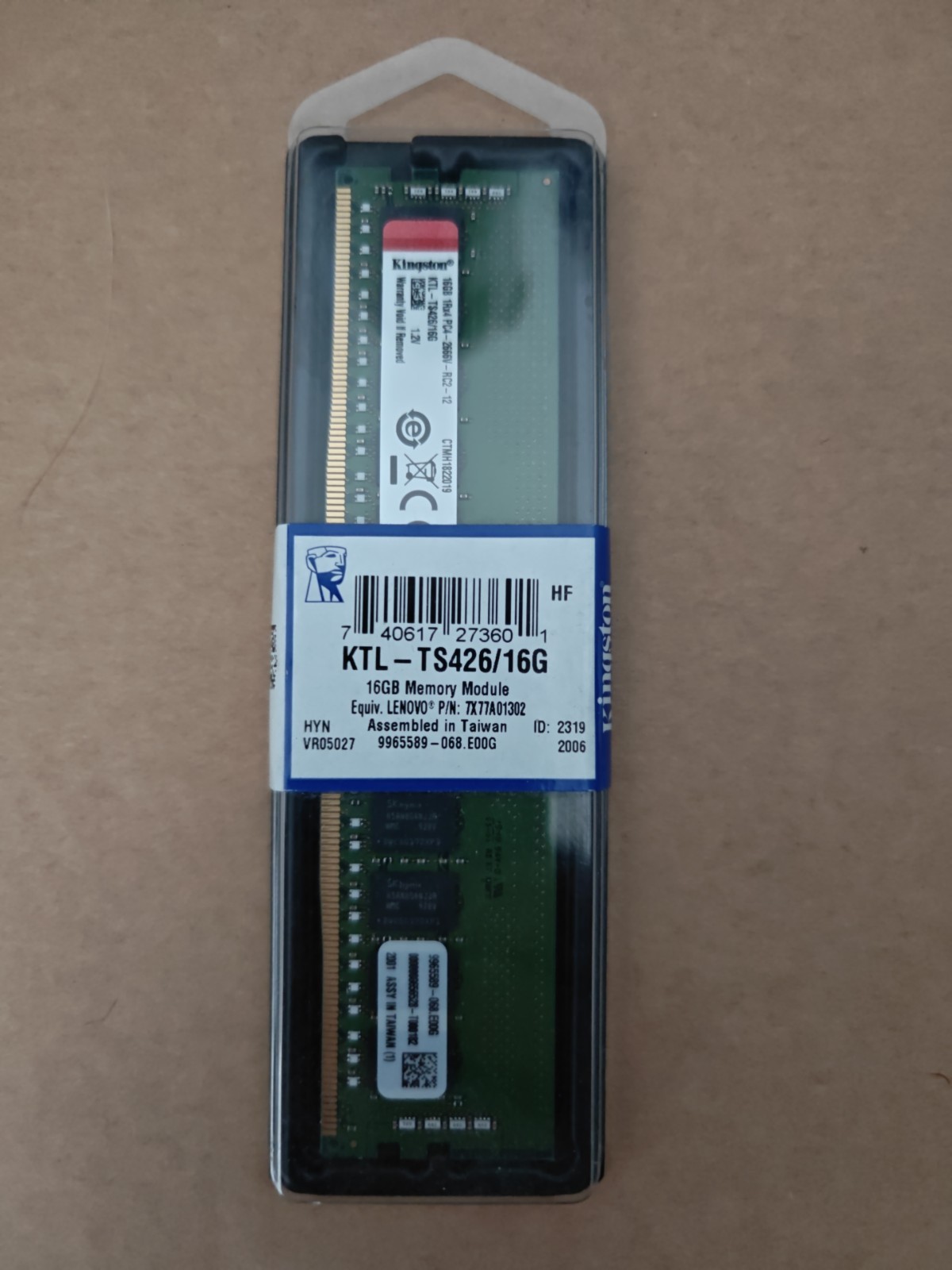 Kingston 16GB DDR4 RAM Memory KTH-PL426/16GB PC4-2666V