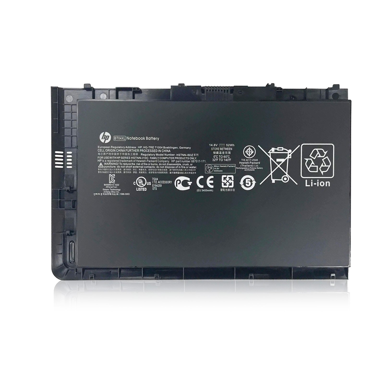 Genuine BT04XL Battery For HP EliteBook Folio 9470M 9480M HSTNN-DB3Z HSTNN-110C