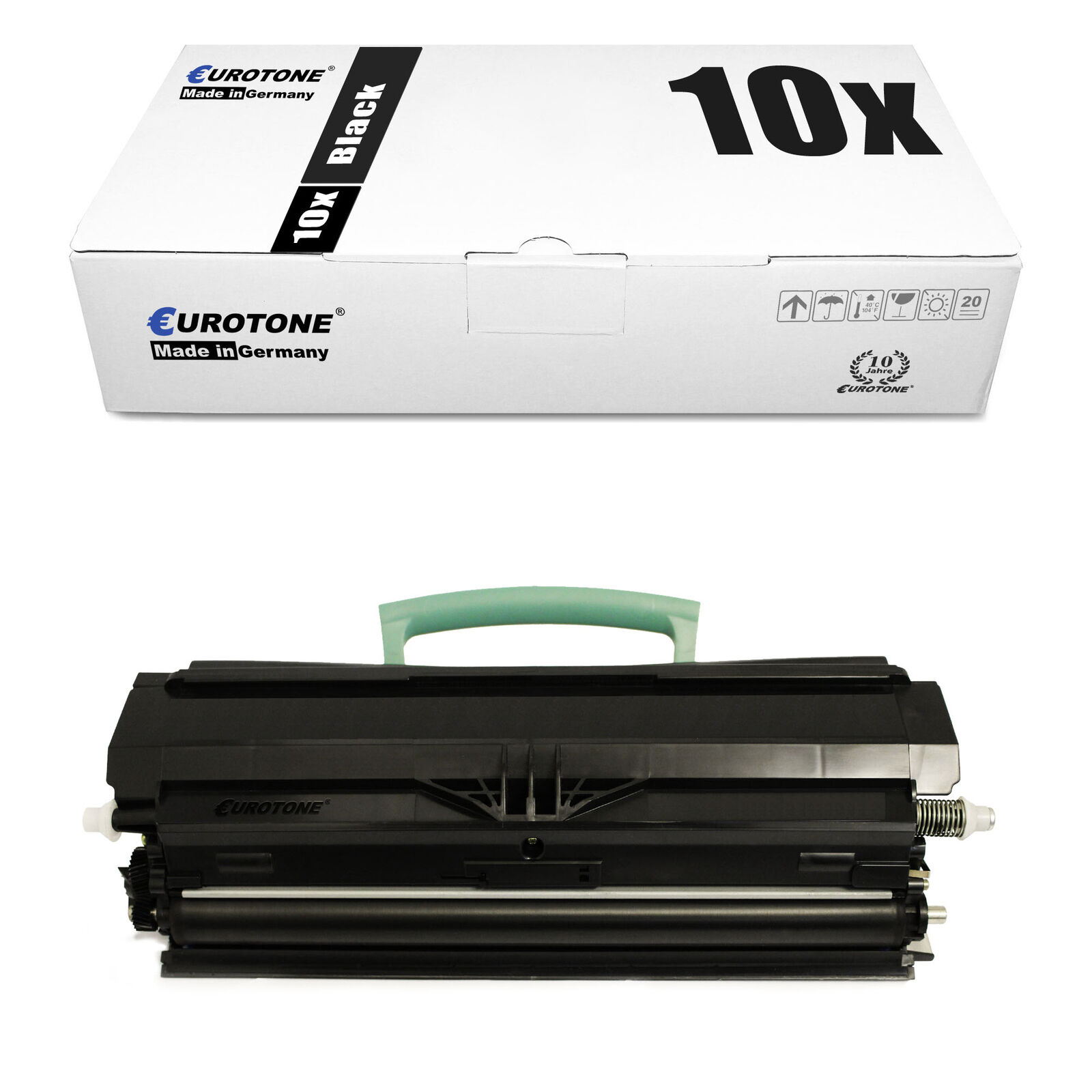 10x Eco Cartridge for Lexmark E-250-N E-350-DN E-350-D E-352-DN E-250-DN E-250-D