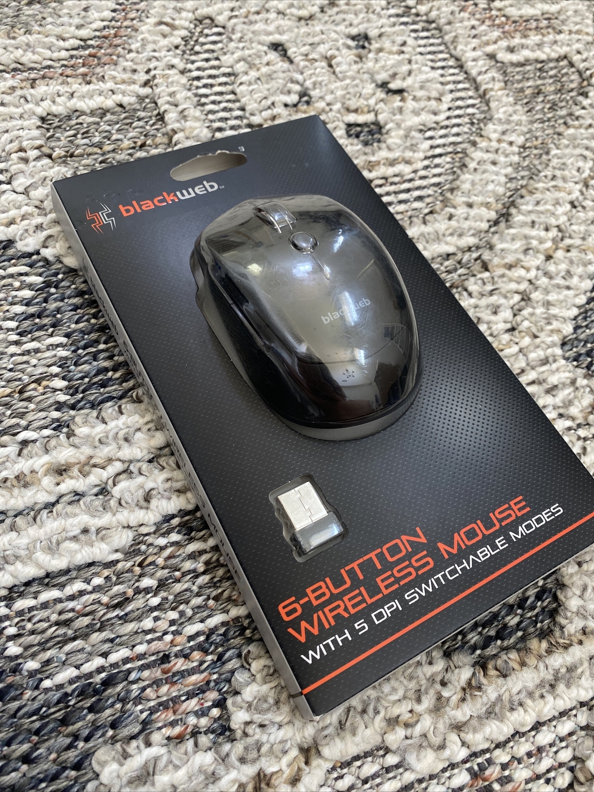 Blackweb 6-Button 5 DPI Setting Wireless Mouse, Black