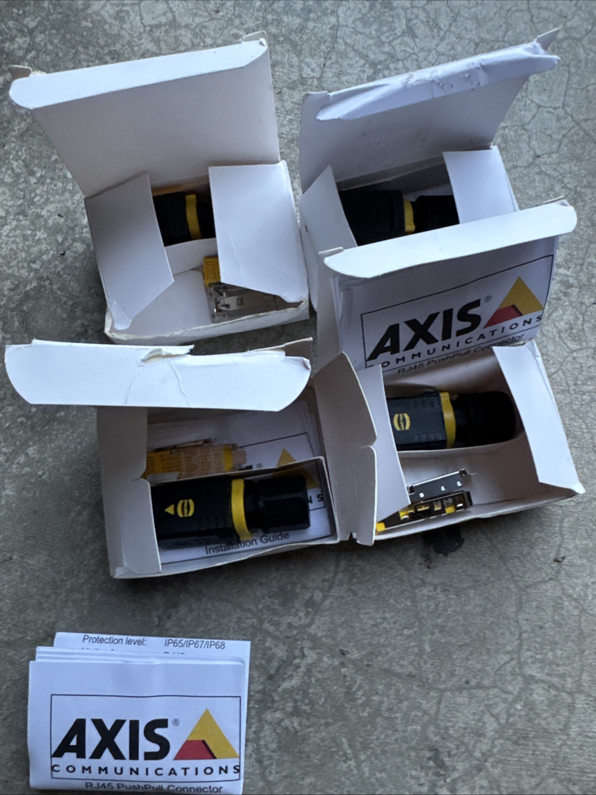 Lot of 4 AXIS 39680 RJ45 PushPull Connectors CAT6 1/10 Gigabit Ethernet