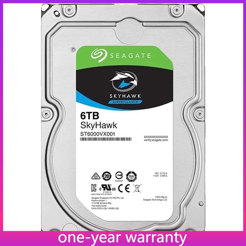  ST6000VX001 Seagate SkyHawk 6TB 3.5" Internal Hard Drive Disk SATA 6.0Gb/s