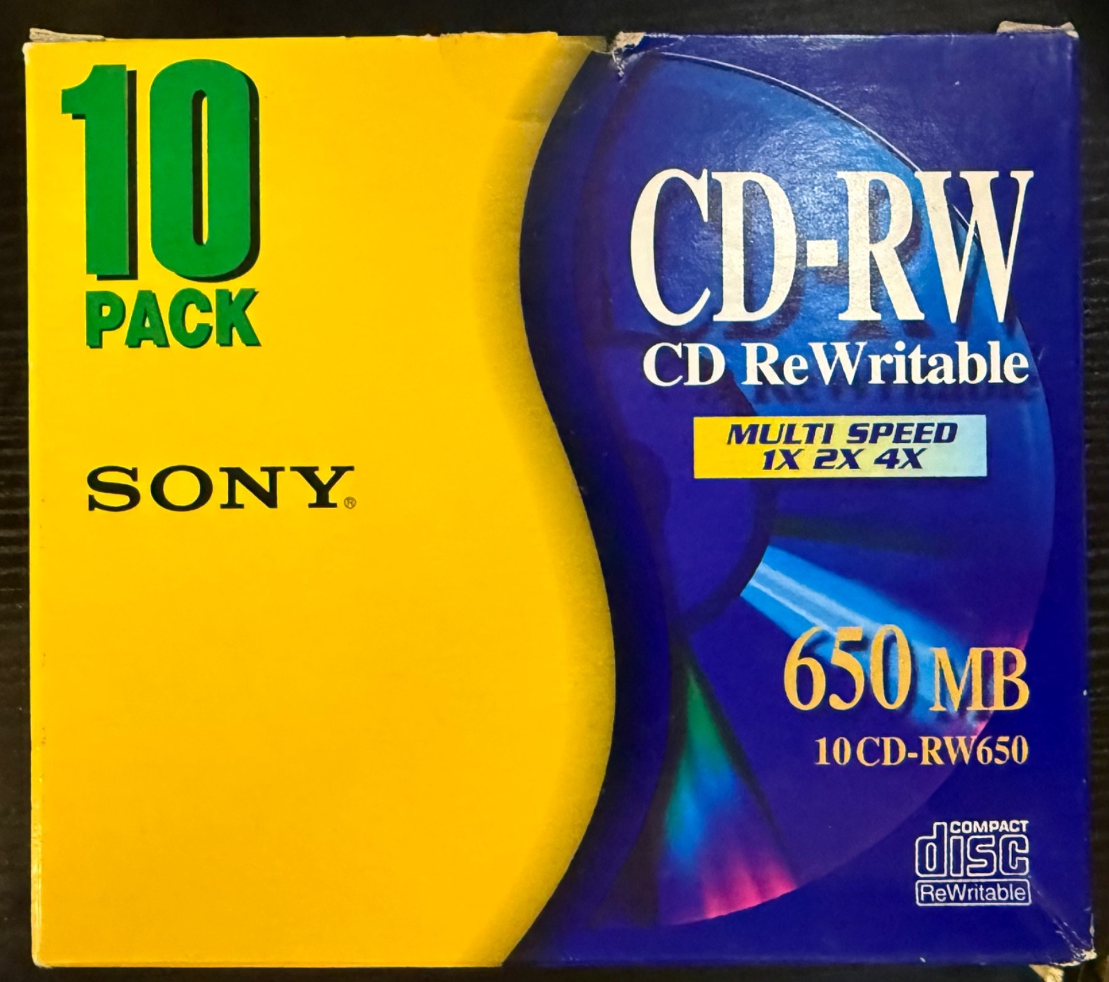 Sony 10 Pack CD-RW CD ReWritable 650 MB (10CD-RW650)(214)