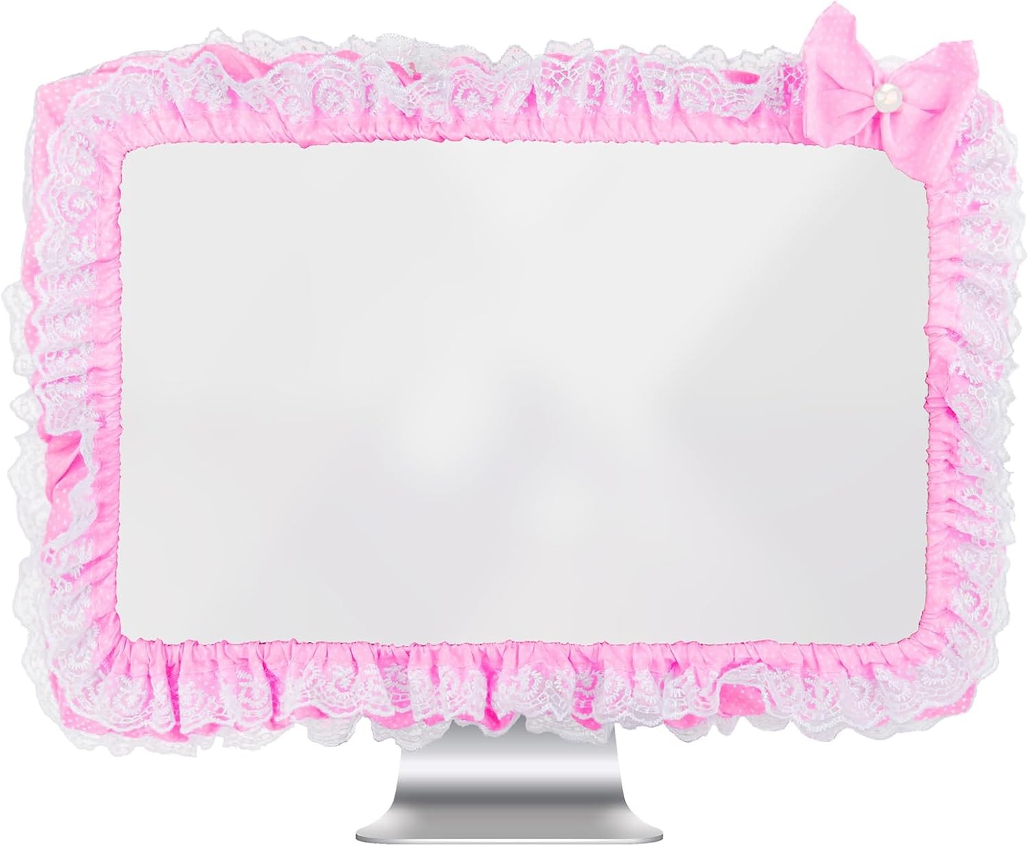 23"-27" Lovely Cute Computer Monitor Cover with Lovely Cute Elastic Pen Pocket B