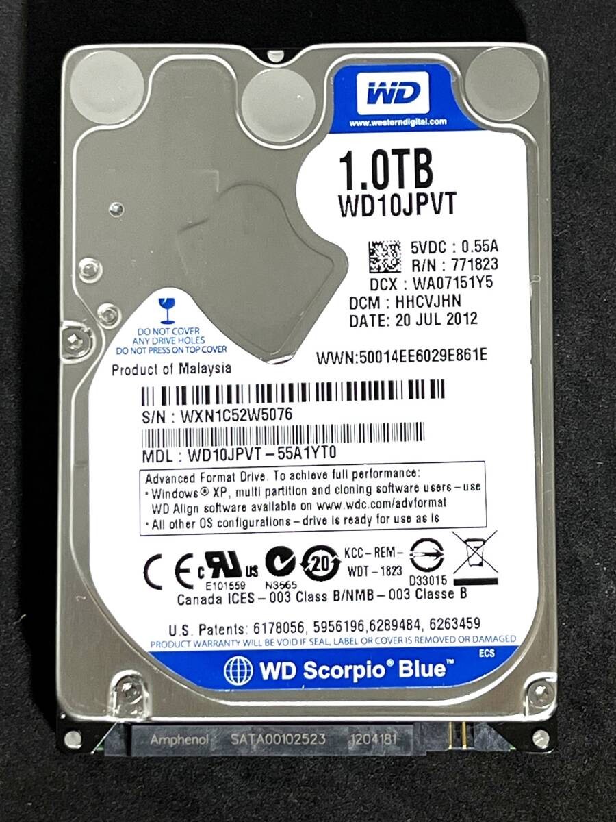 1TB  [Usage time: 1415h] WD10JPVT / Western Digital Blue 2012 model Low usage 2