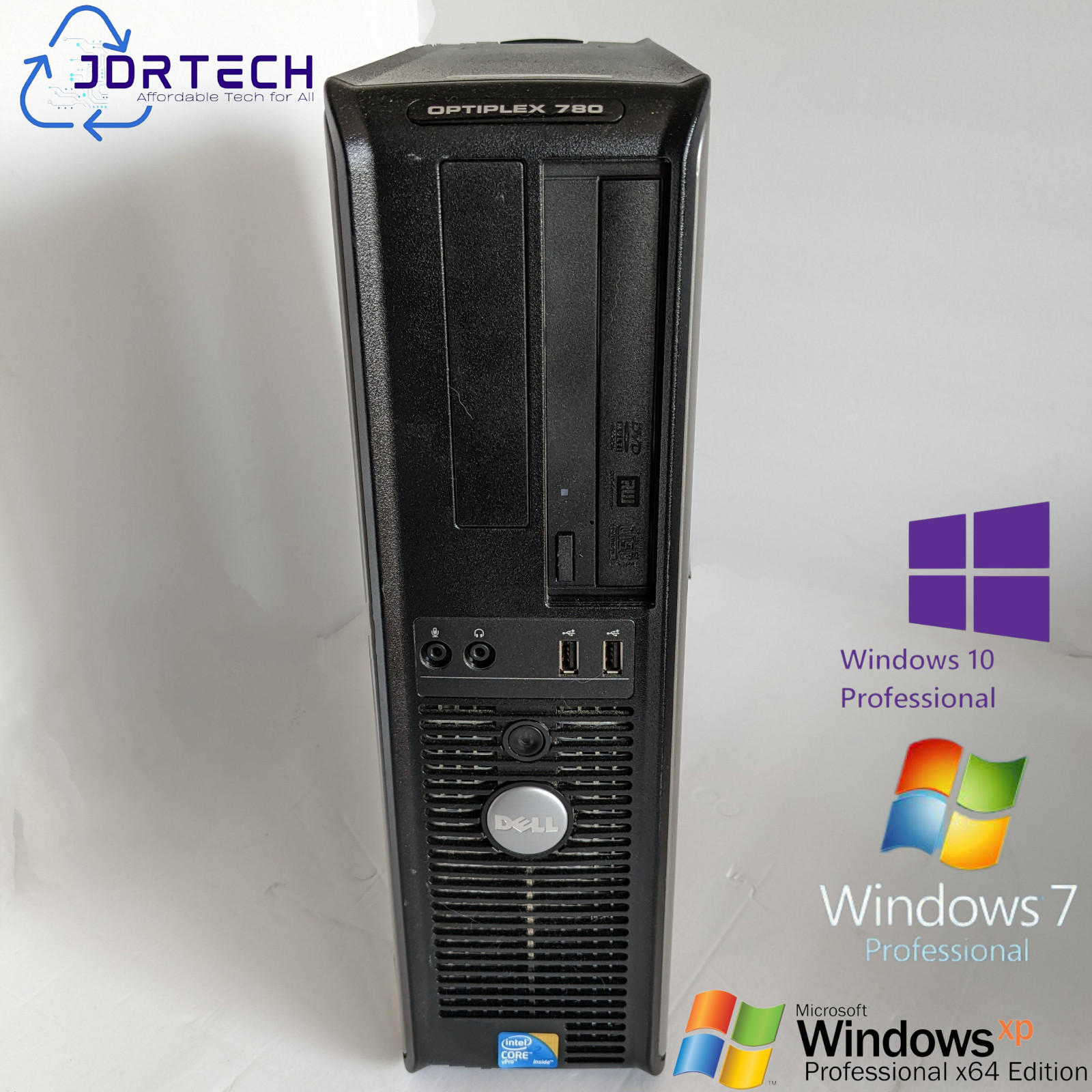 Customizable Retro Dell Optiplex 780 DT Core2Duo SSD 8GB Windows XP W7 CNC Ready