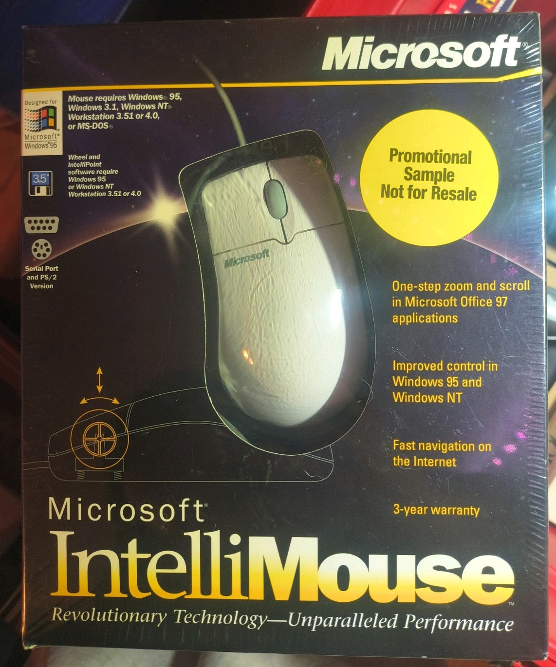 Microsoft IntelliMouse (Version 1.0 / 1996) Promotional Sample - RARE - SEALED