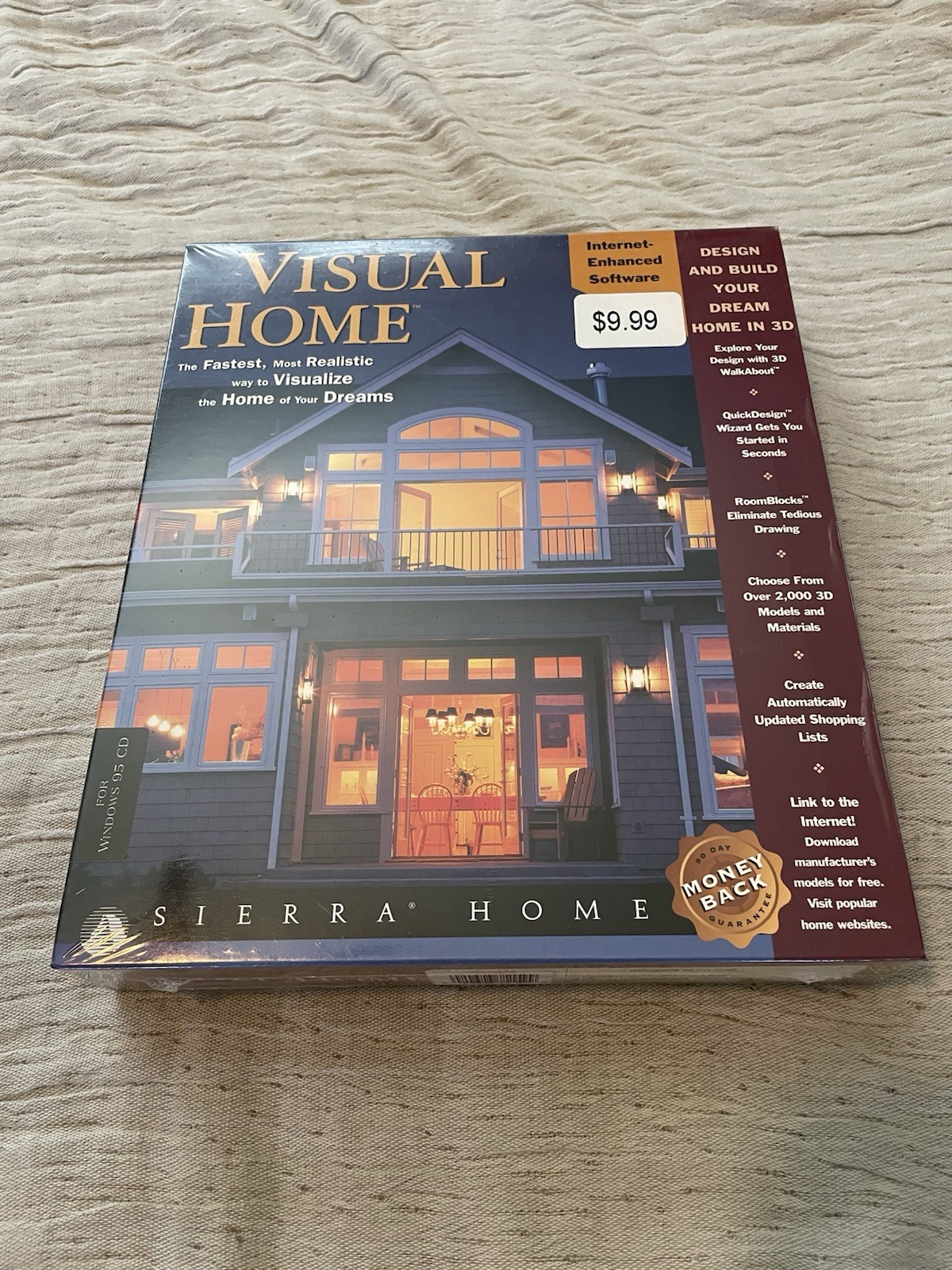 Vintage 90’s NOS Sierra Visual Home Design 3D Software Windows PC Big Box Home