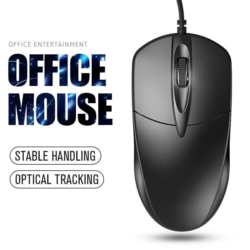 Universal Wired USB Optical Mouse for PC Laptop Notebook Desktop Black