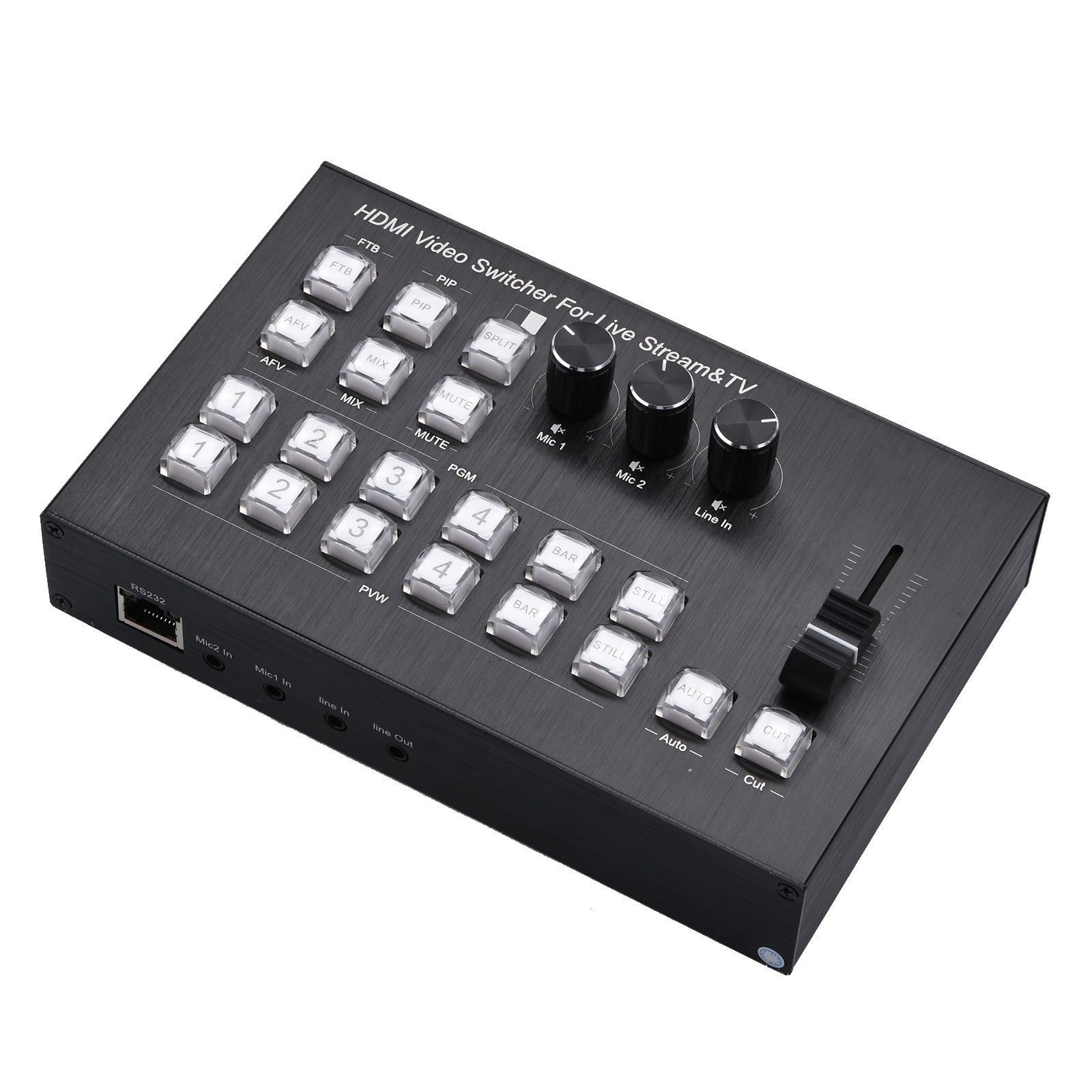 HDMI Video Switcher Multi Camera Live Stream Station Video Record Audio Mix