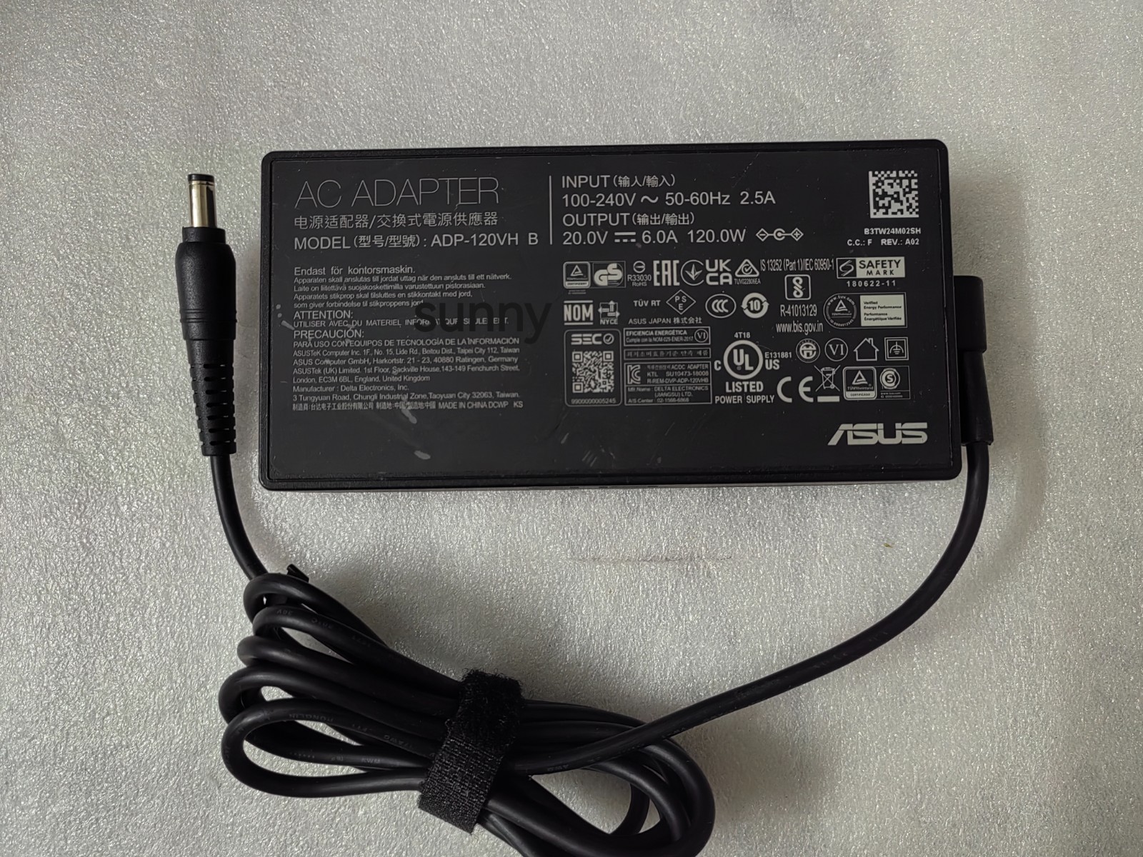 For ASUS Rog STRIX XG27AQM Gaming Monitor ASUS 20V 6A 5.5mm 120W ADP-120VH B OEM