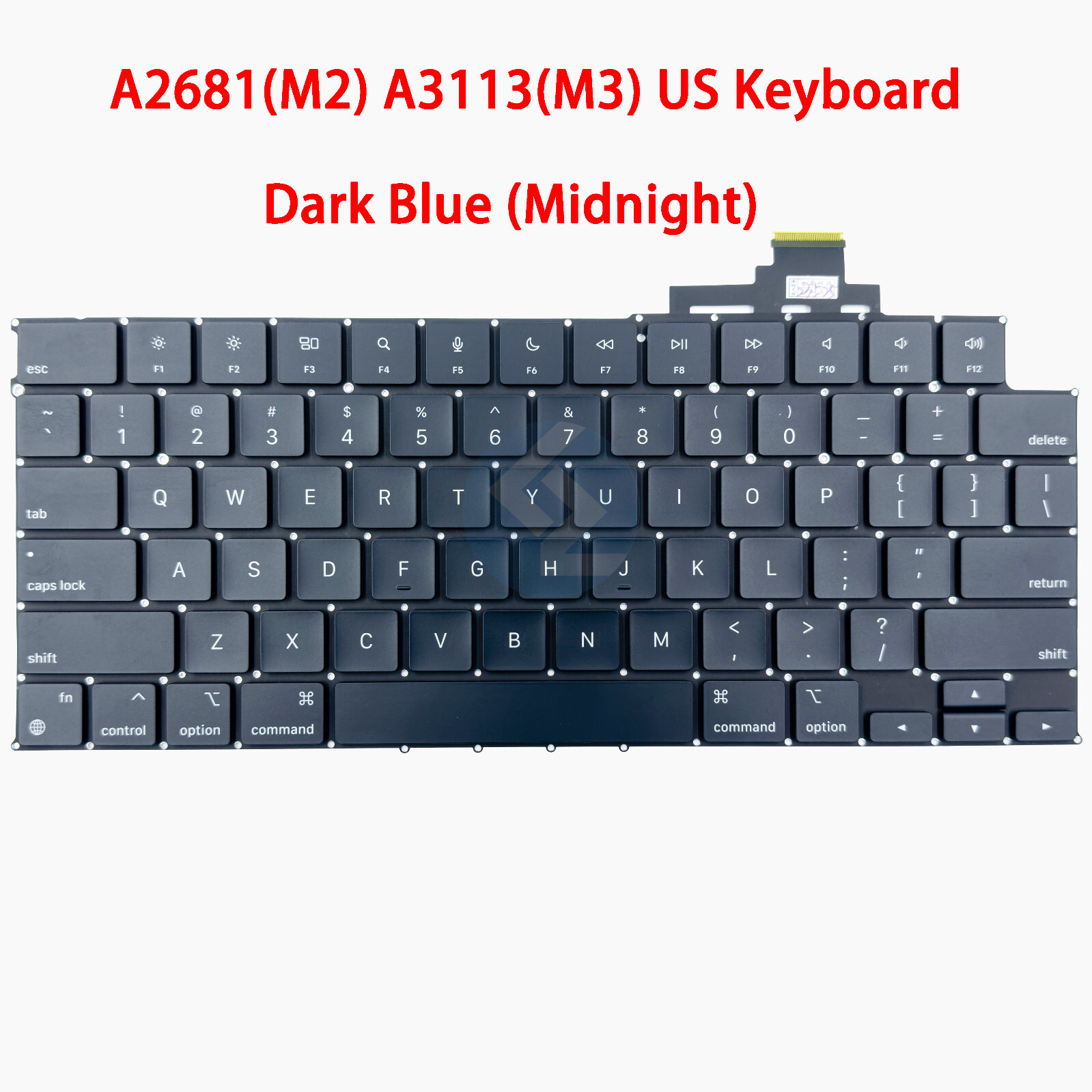 NEW US Dark Blue (Midnight) Keyboard for MacBook Air 13" A2681 2022 A3113 2024