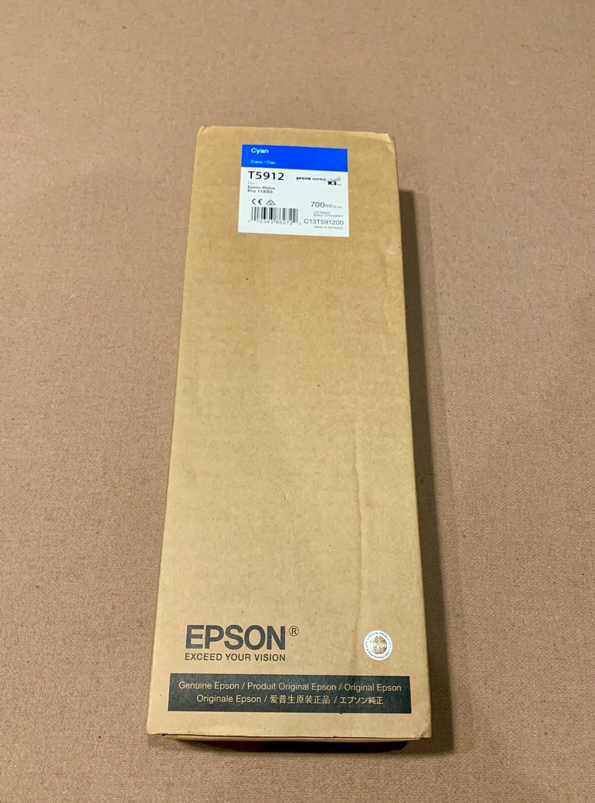 New(2017-2019) Genuine Epson T5912 Cyan Ink Tank Epson Stylus Pro 11880 700ml