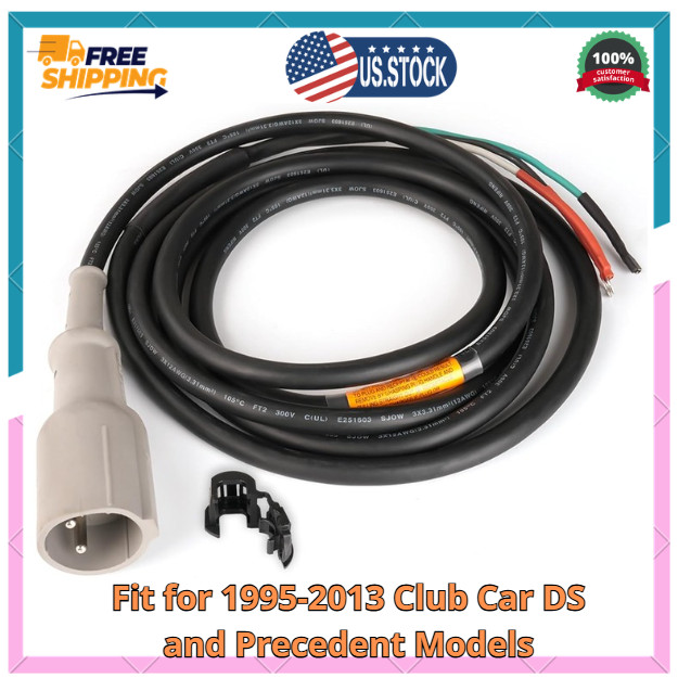 Club Car Charger Cord, 48V Charger Plug DC Cord Plug-130 In, Suitable for 1995-2