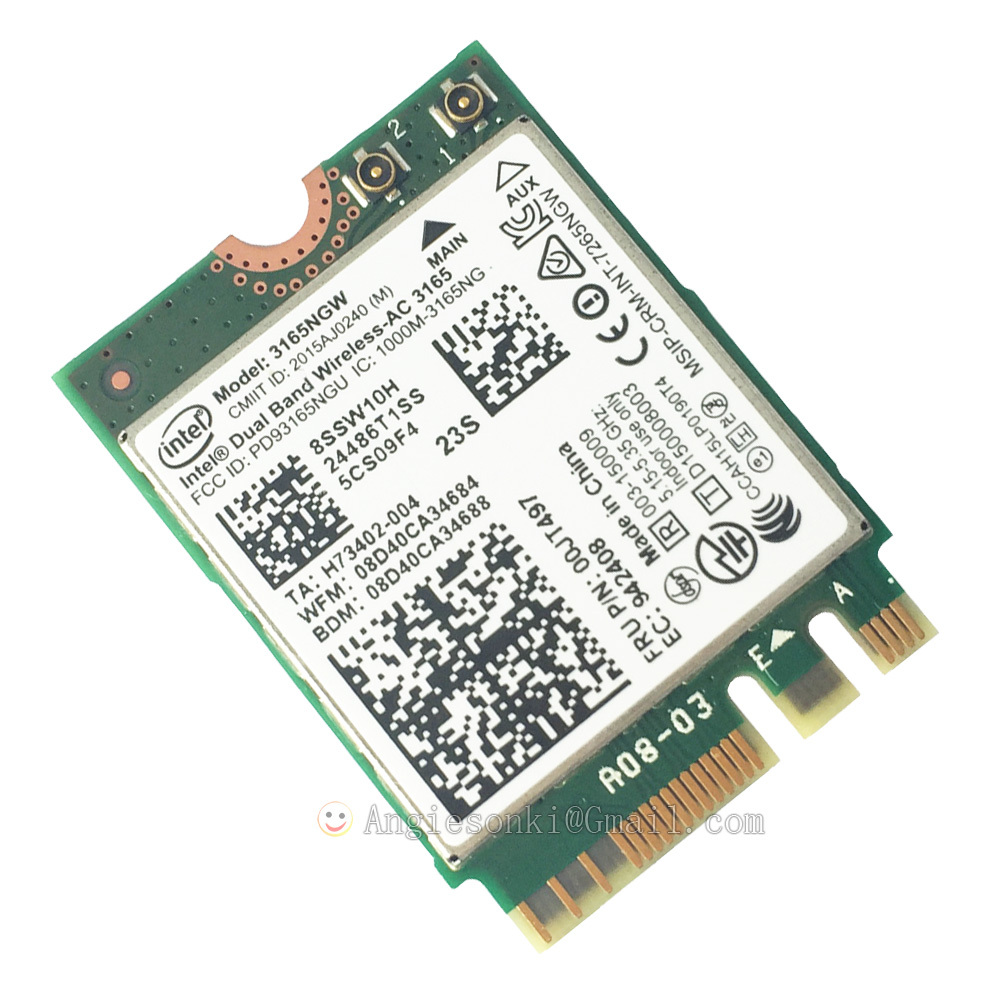 Intel Dual Band Wireless AC 3165 3165NGW 433Mbps BT 4.0 Lenovo 00JT497 WLAN Card