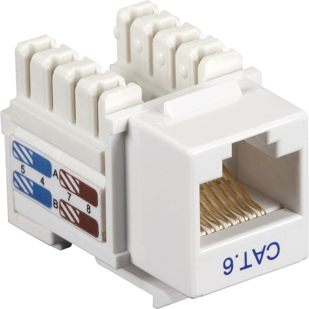 BLACK BOX CAT6J-WH Cat6 Keystone Jack Unshielded Rj45 White