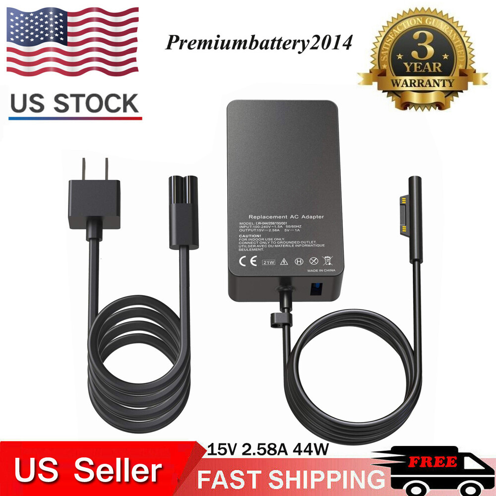 44W 15V 2.58A Power Supply Adapter for Microsoft Surface Pro 3 Pro 4 A1800 2017 