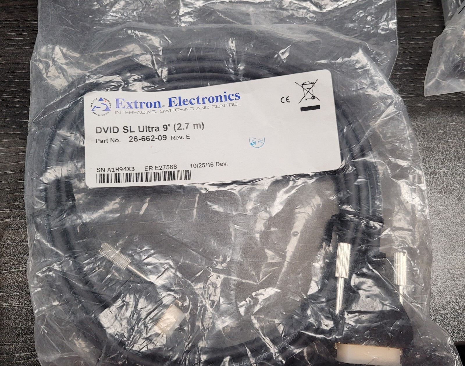 Extron 26-662-09 Ultra Flexible DVID SL Ultra Single-Link DVI-D Cable, 9-Feet