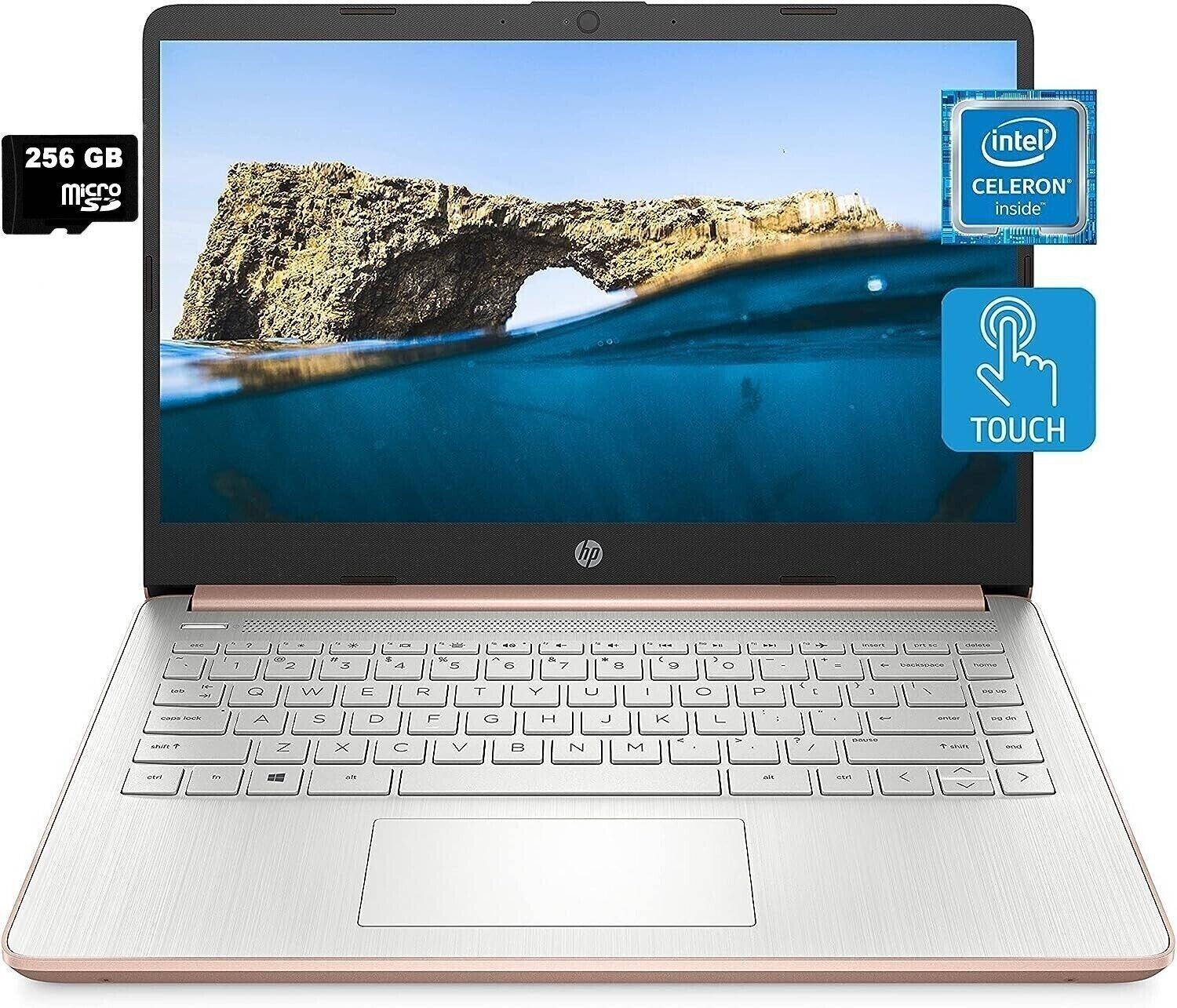 Newest HP Touch 14'' Laptop Intel 2-Core CPU 16GB RAM 320GB (64+256) Win11 Rose