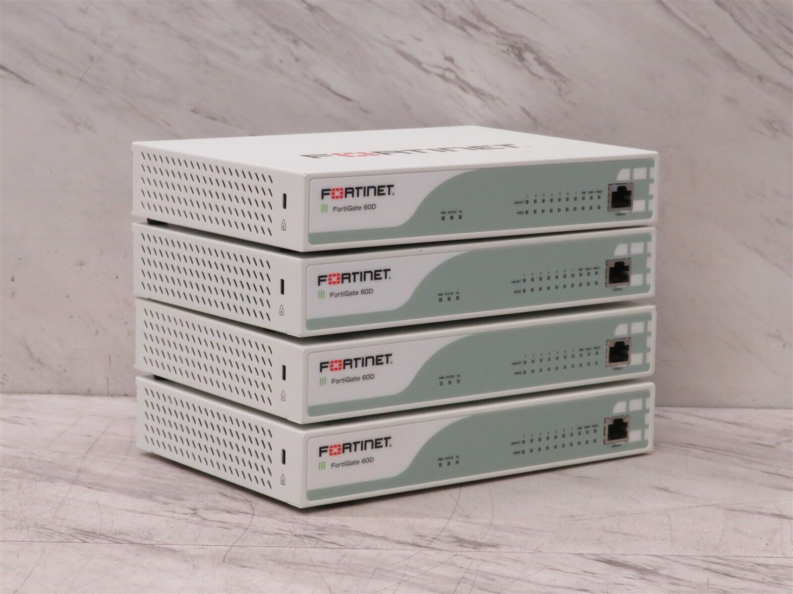 Lot of 4 Fortinet Fortigate FG-60D Firewall Security Appliance UNCLAIMED
