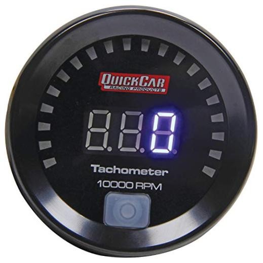 QuickCar Racing Products Tachometer, Small Diameter, 9990 RPM, Digital, 2-1/16