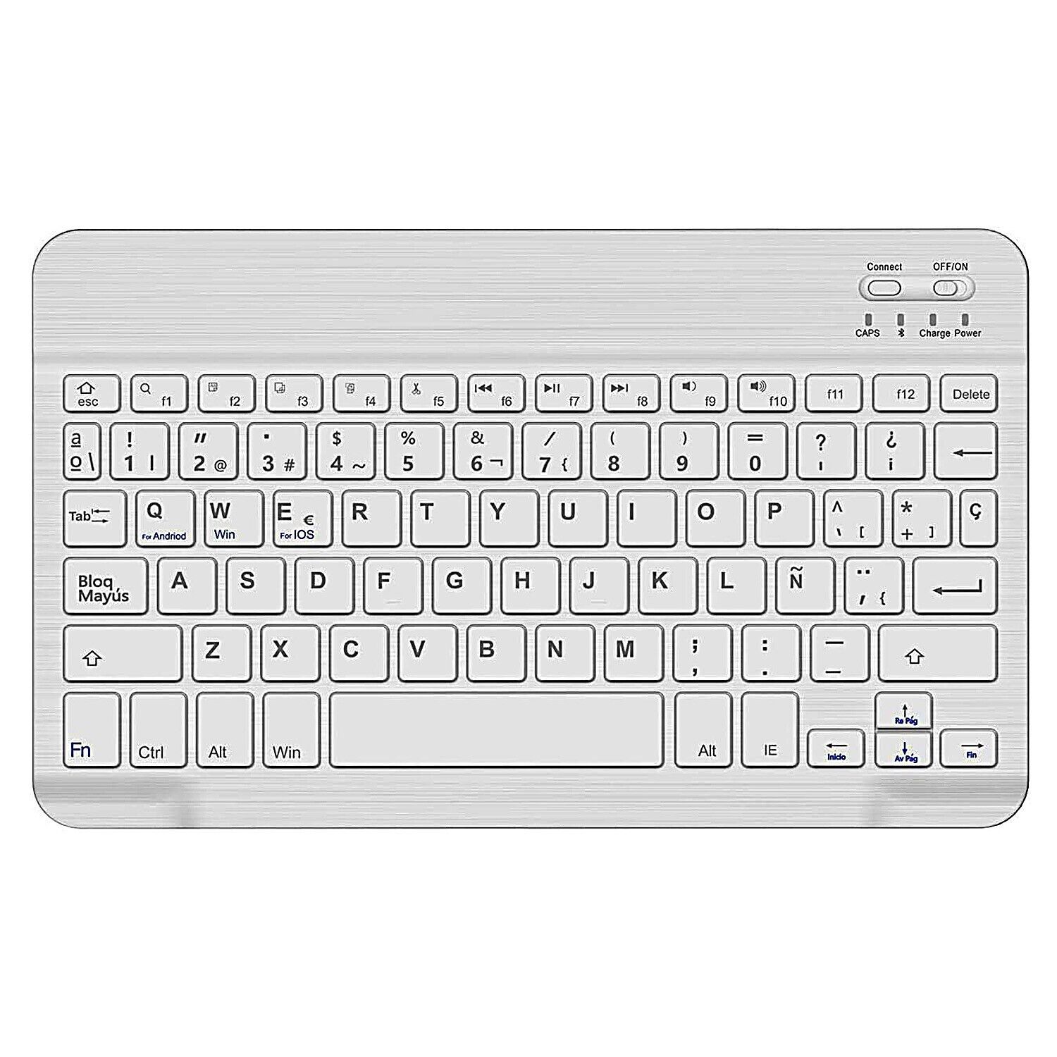 Spanish Bluetooth Keyboard for iPad, Mac, Android Tablet Samsung, Xiaomi, Huawei