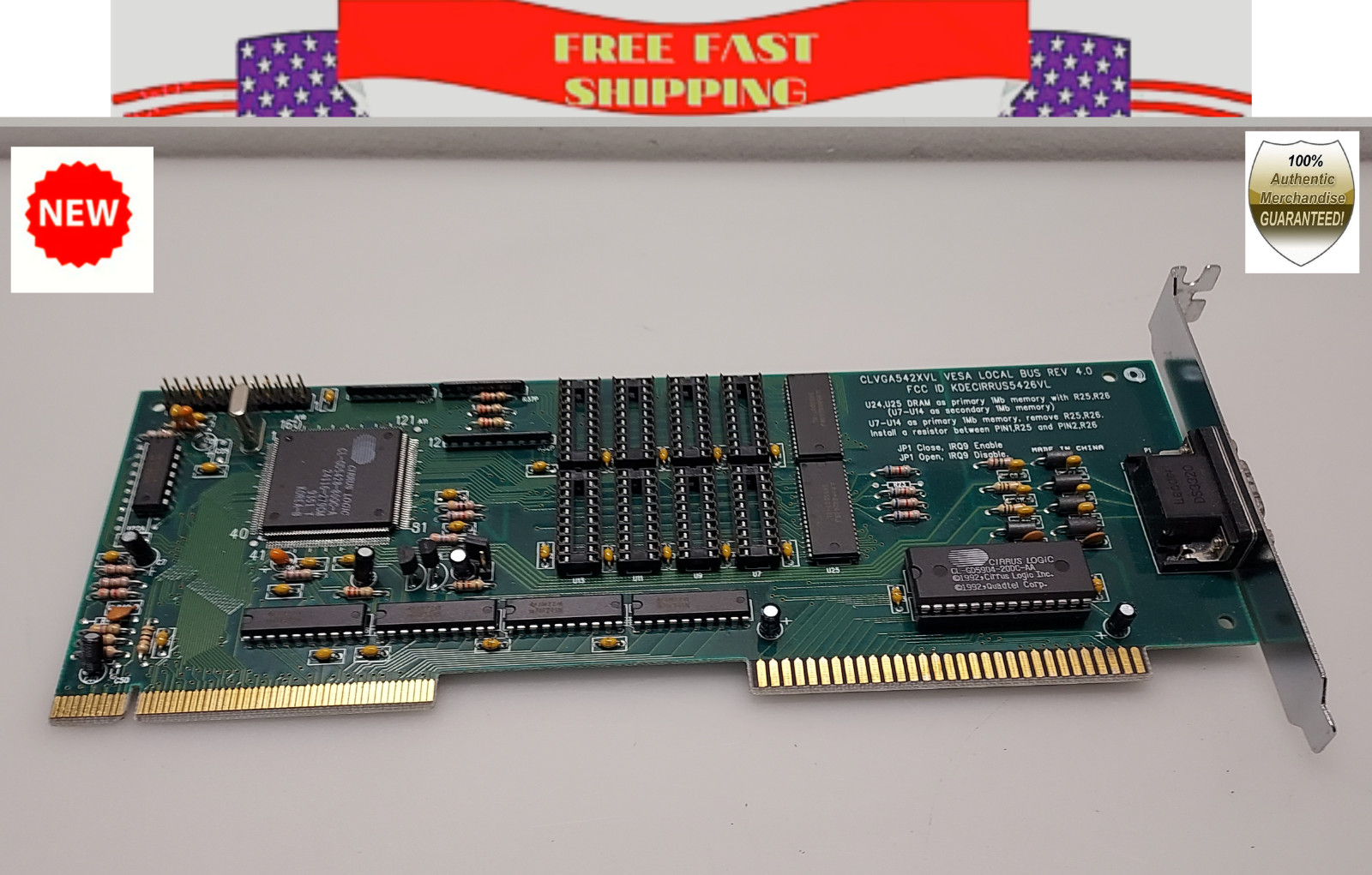 CIRRUS LOGIC VESA LOCAL BUS VGA VIDEO CARD RARE VINTAGE HTF VERSION REV 4.0 NOS