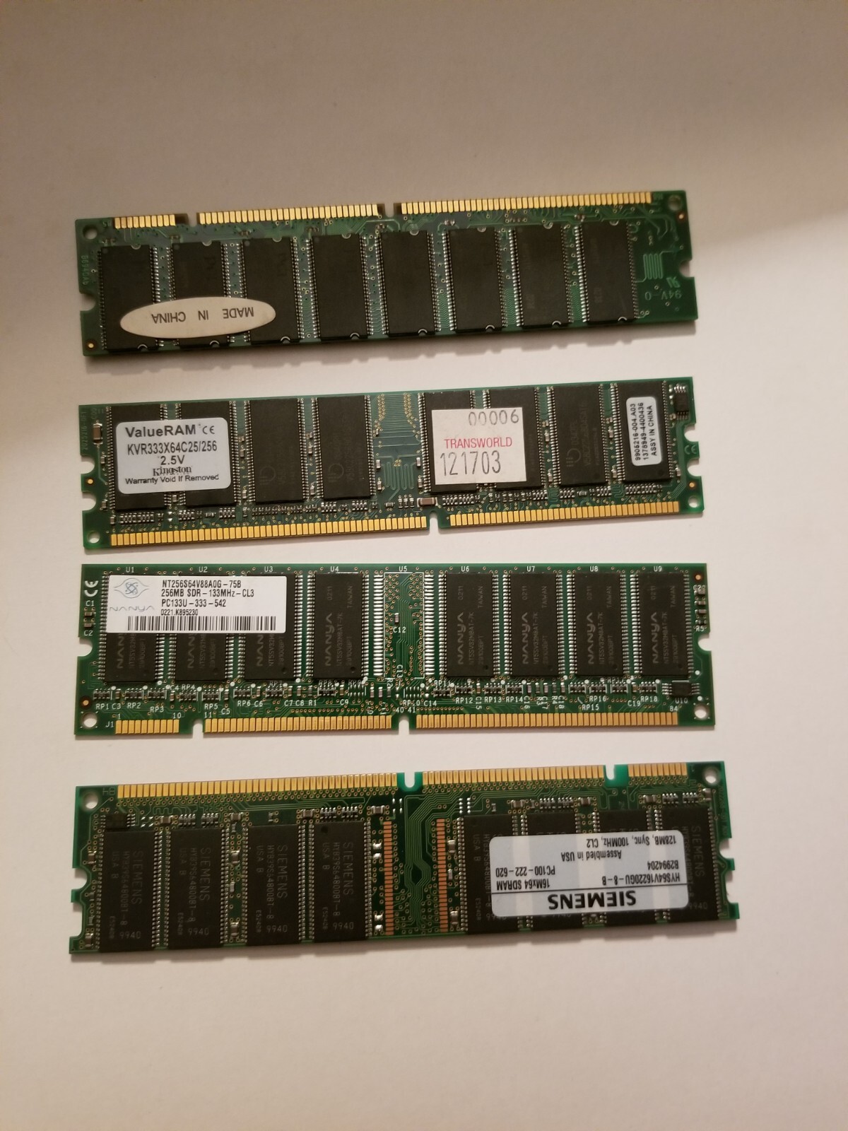 256KB and 1MB ram memory for PCs in good condition for old school PCs