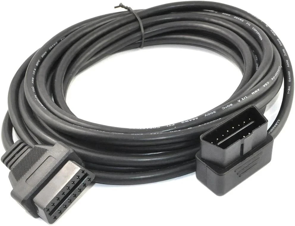 5M/16.4ft OBD II Cable OBD2 16 Pin Right/Left Angle Male to Female OBD Extens...
