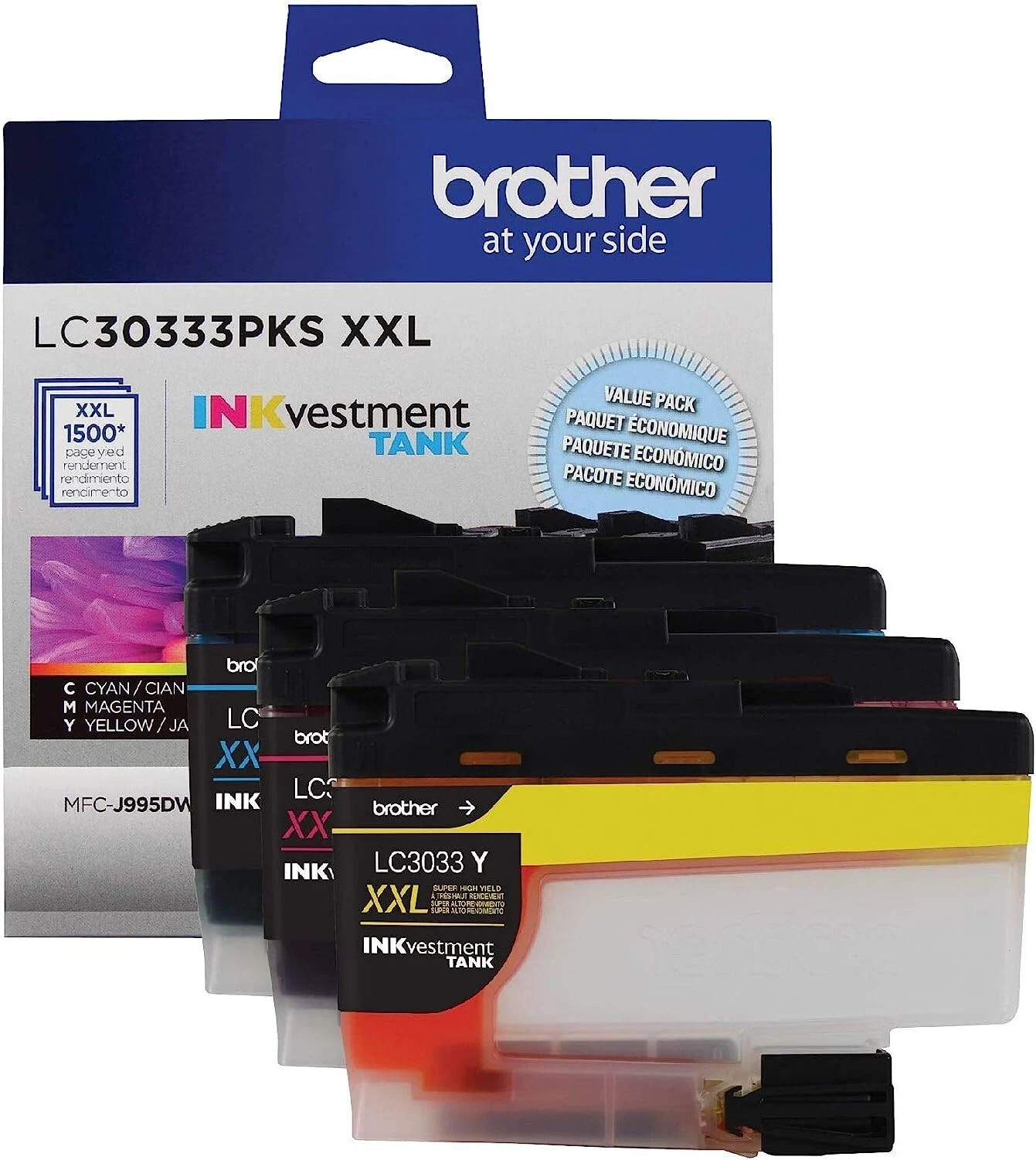 Brother LC30333PKS Multicolor INKvestment Tank Ink Cartridges (Exp. Apr. 2027)