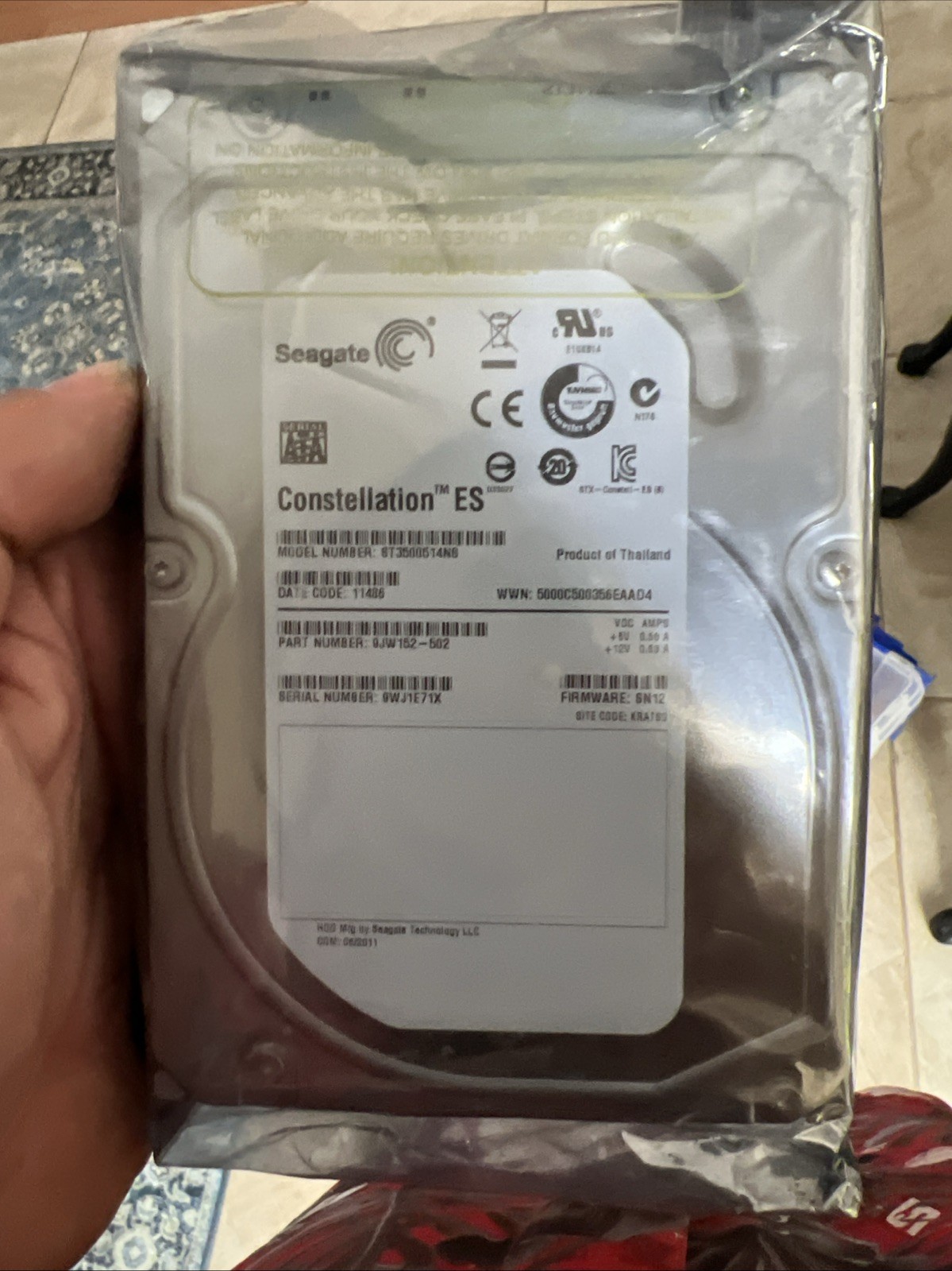 Seagate Constellation ES ST3500414SS 500GB 7200 RPM 16MB Cache SAS 6Gb/s 3.5" HD