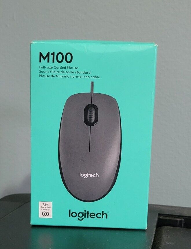 NEW - Logitech M100 Mouse - Corded USB Mouse
