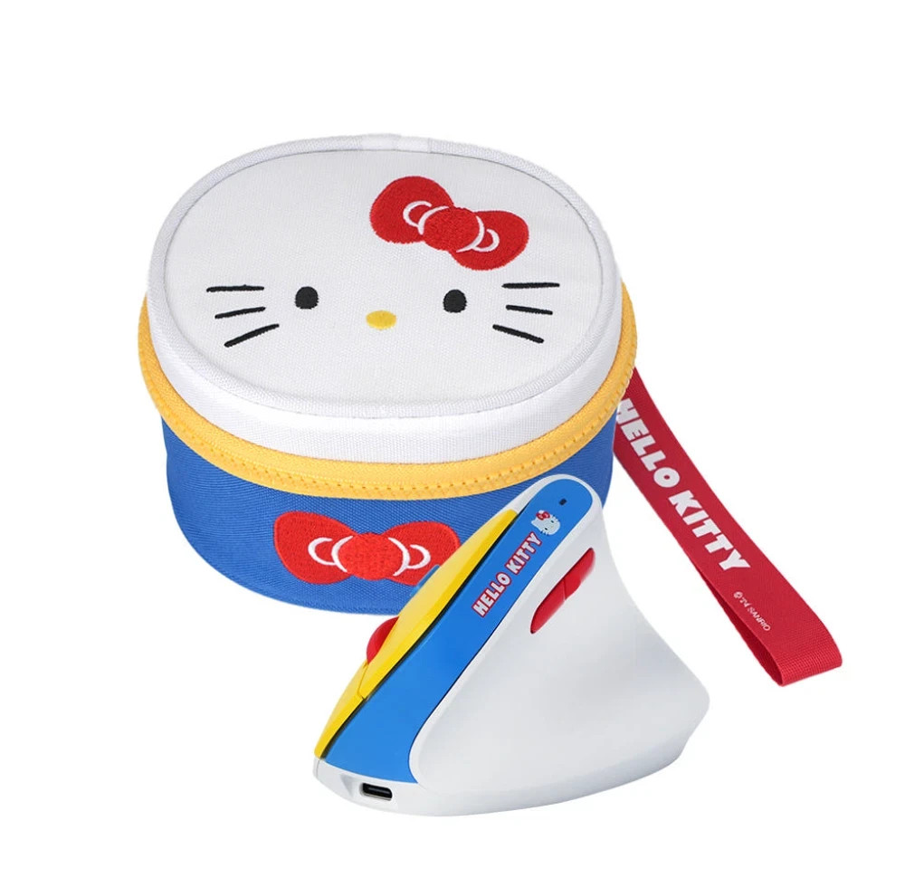 Sanrio Hello Kitty Rechargeable Wireless Silent Ergonomic Vertical Mouse.