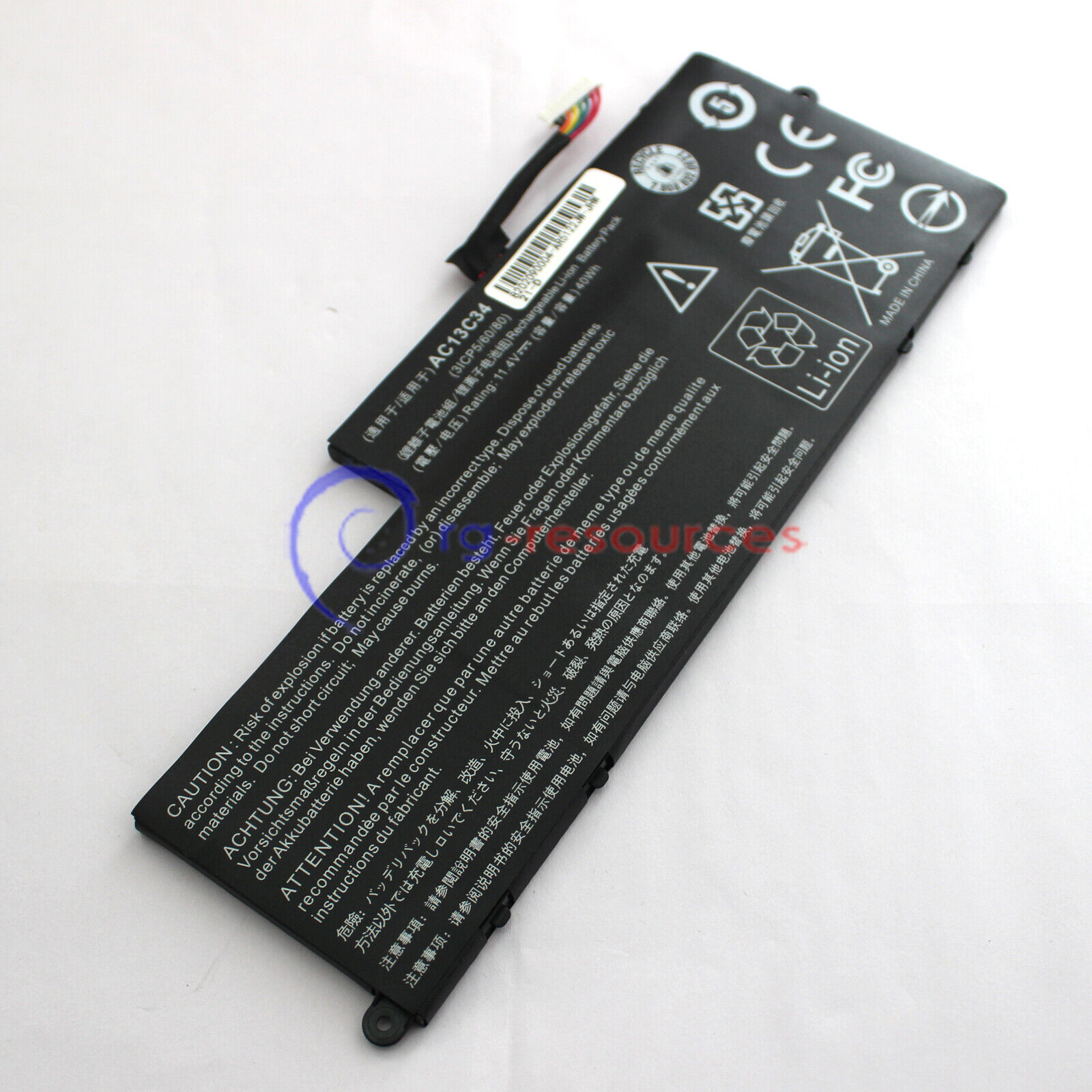 New Laptop AC13C34 Battery for Acer Aspire V5-122P AC13C34 3ICP5/60/80 40Wh