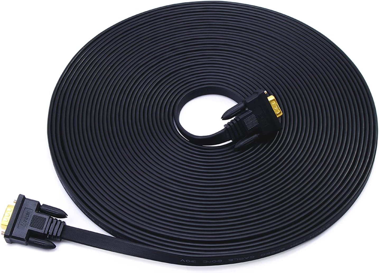 65Ft Extra Long VGA to VGA Cable for Computer Monitor 15 Pin Male to Male Flat V