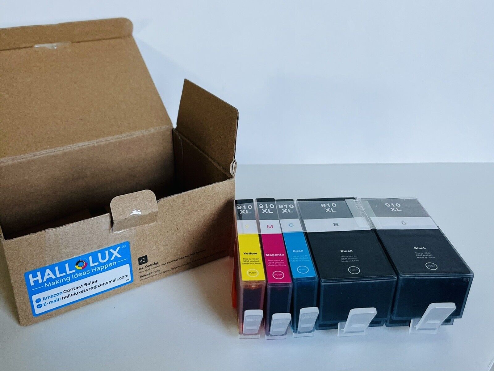 910xl Ink Cartridges Compatible With HP Printer, 5 Pack New- Open Box
