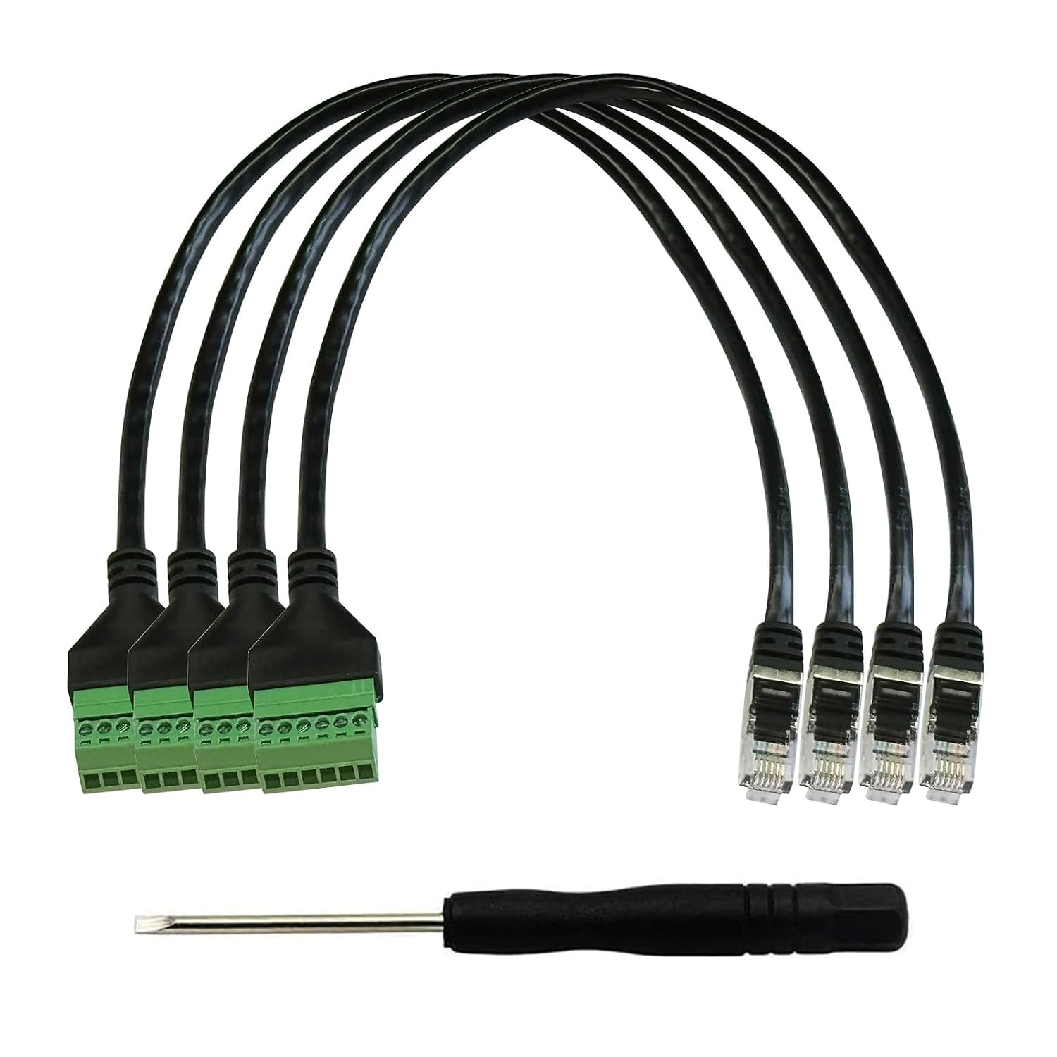 4PCS 1Ft RJ12 to 6 Pin Screw Terminal,Rj12 Male Plug to Solderless 6P Screw