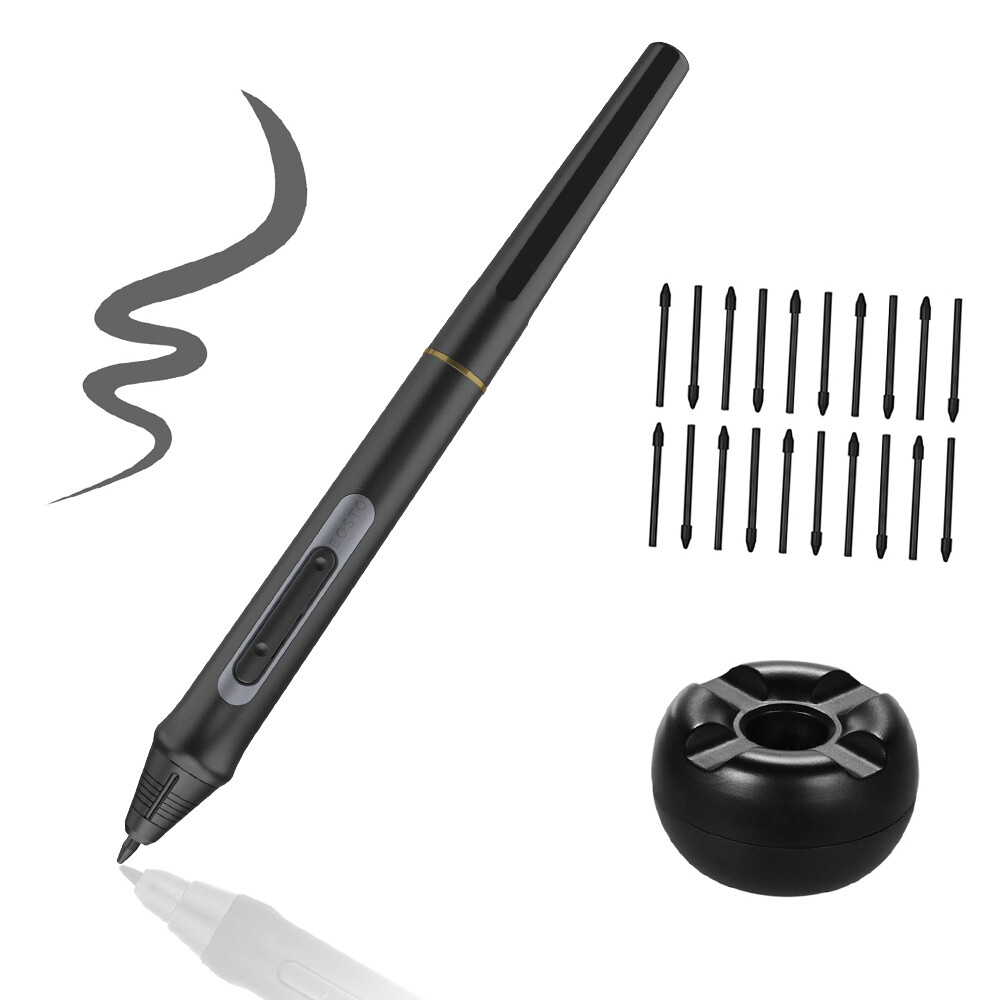 BOSTO Digital Pen 8192 Levels Pressure Battery-Free Stylus Pen with 20pcs F4R6