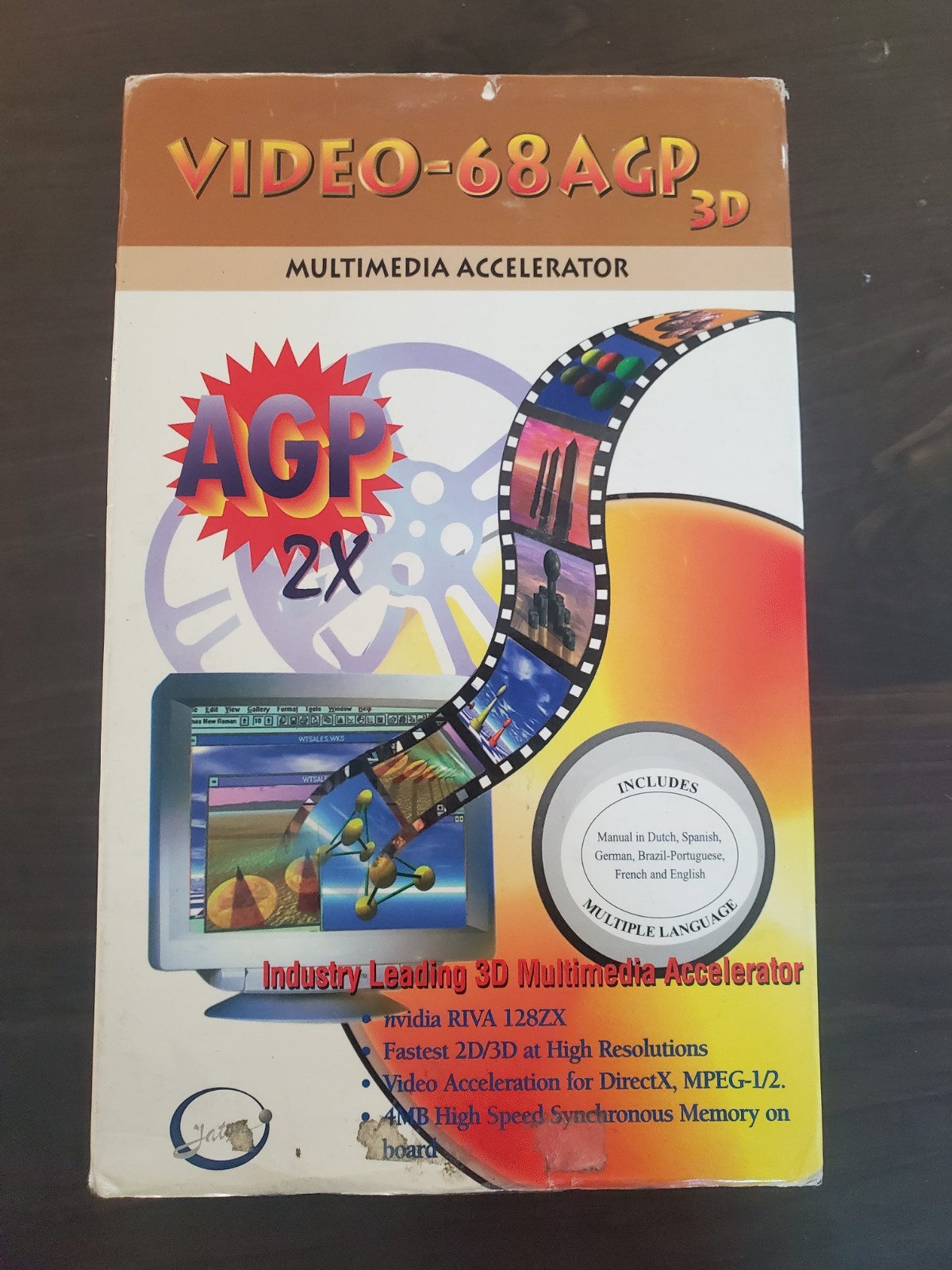 Jaton Video 68AGP 3D NVidia RIVA 128ZX AGP GPU
