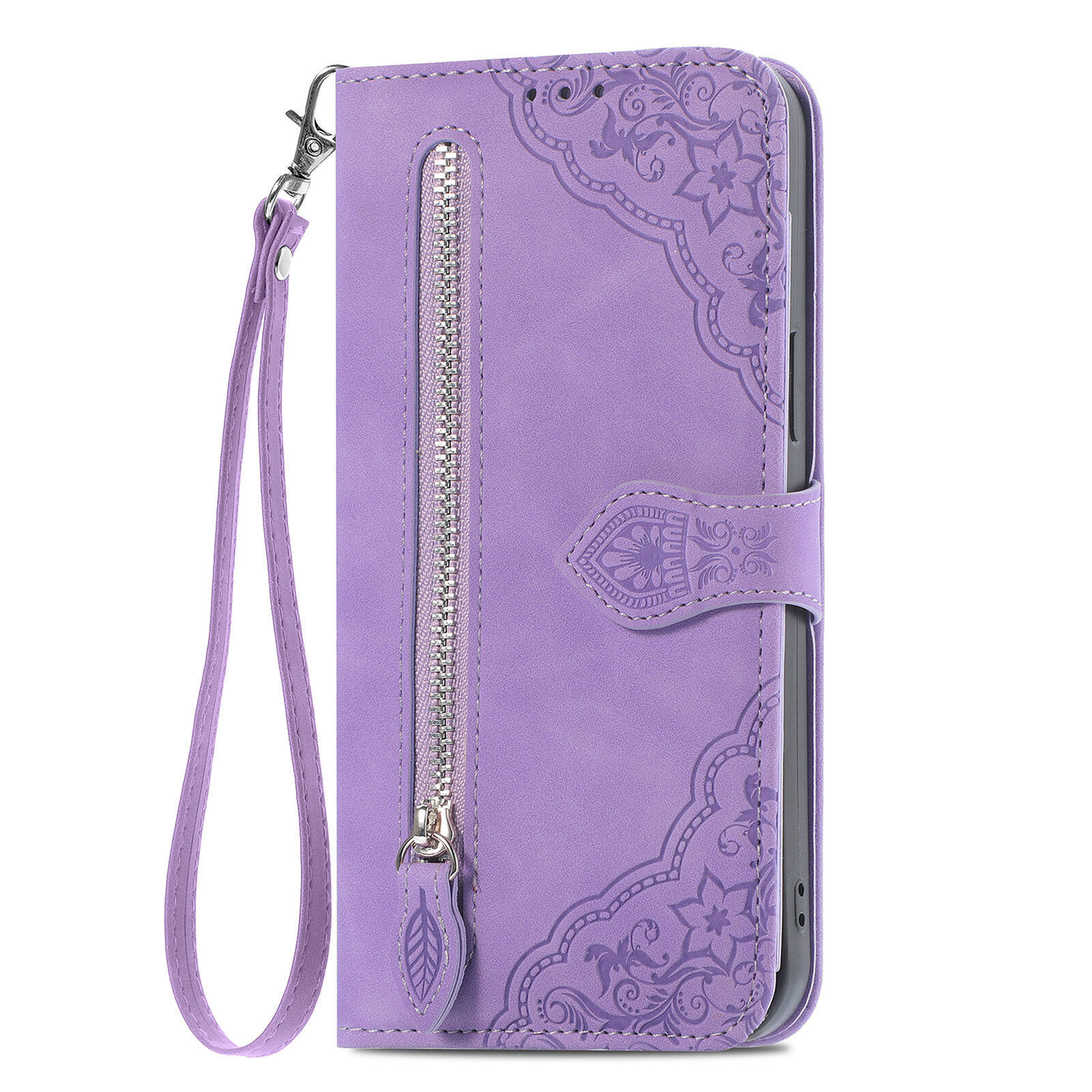 Flip Zip Flower Leather Wallet Cover Case For A17 A57 A16 A56 A25 A23 A14 A36
