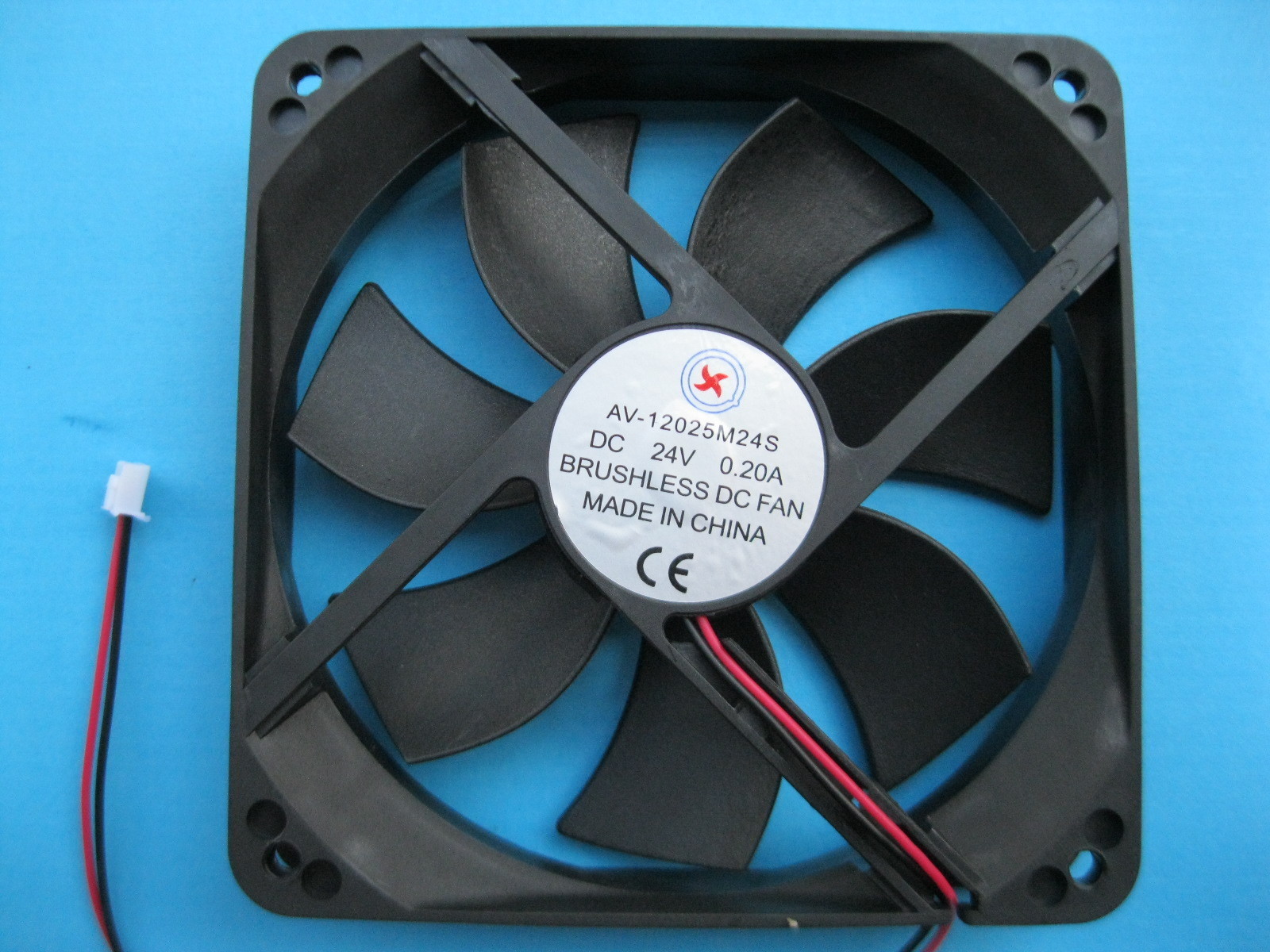 1 x Brushless DC Cooling Fan 24V 12025S 7 Blade 120x120x25mm 2pin Sleeve Bearing